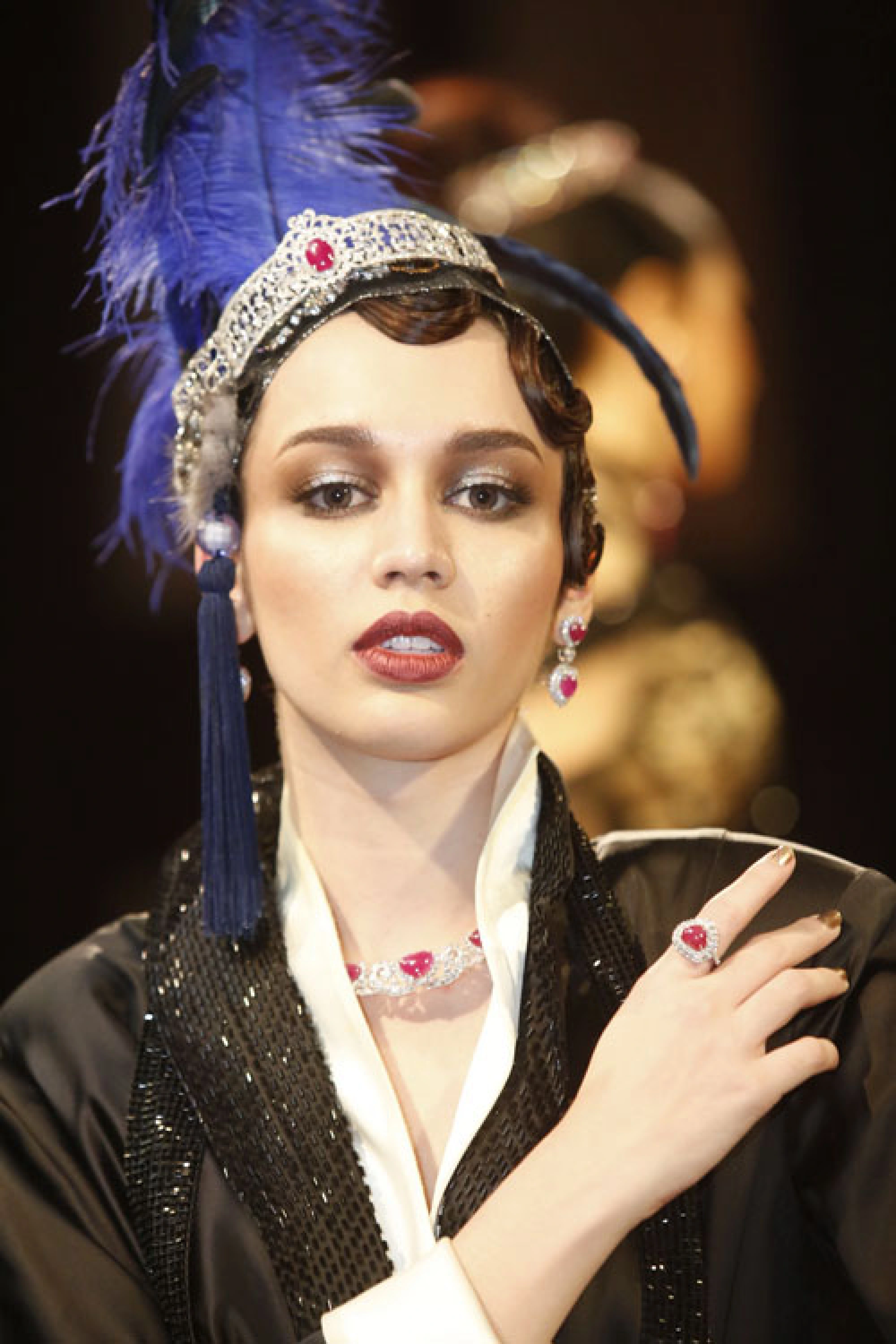 Jewels with a red glow