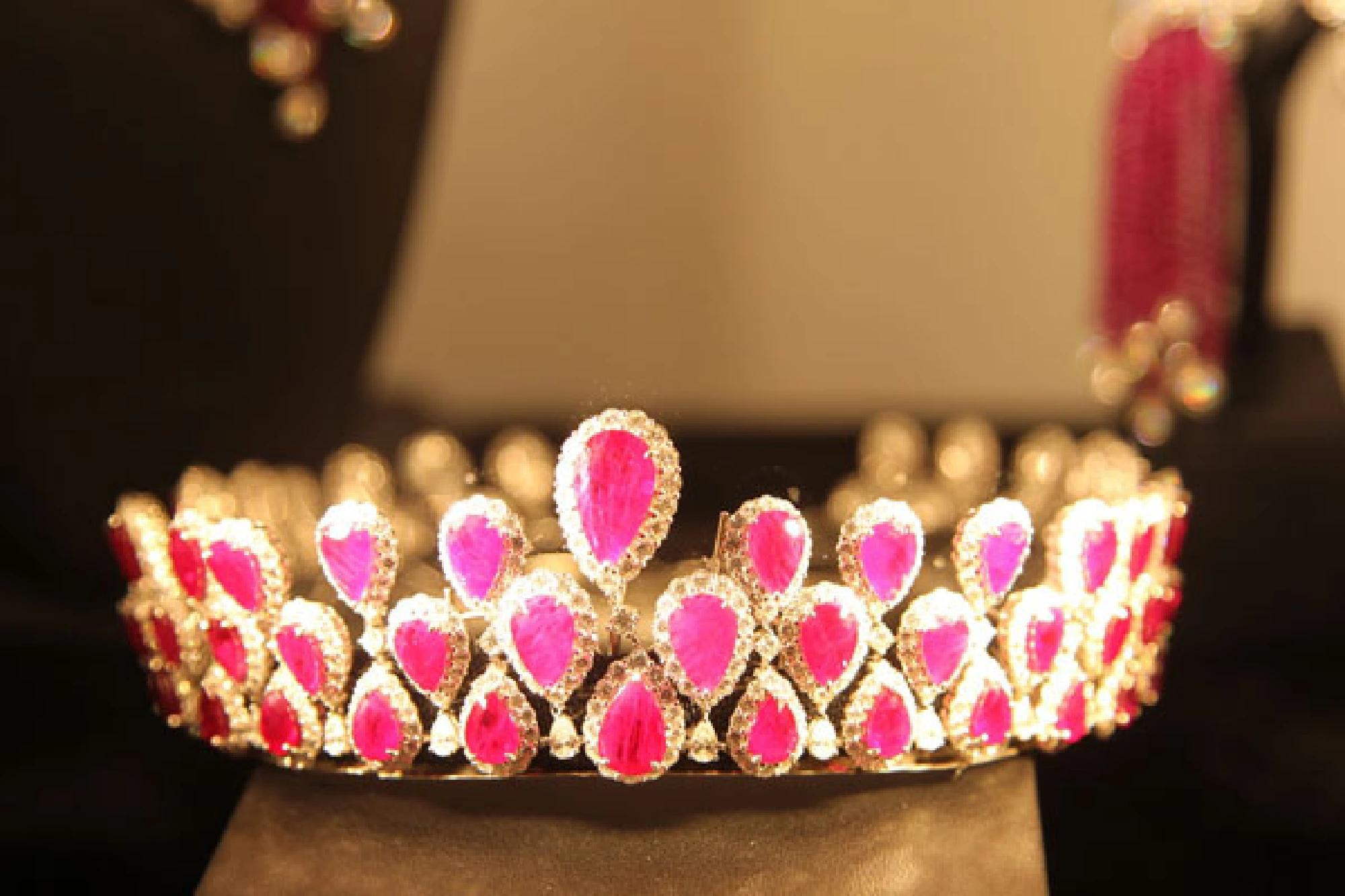 Jewels with a red glow