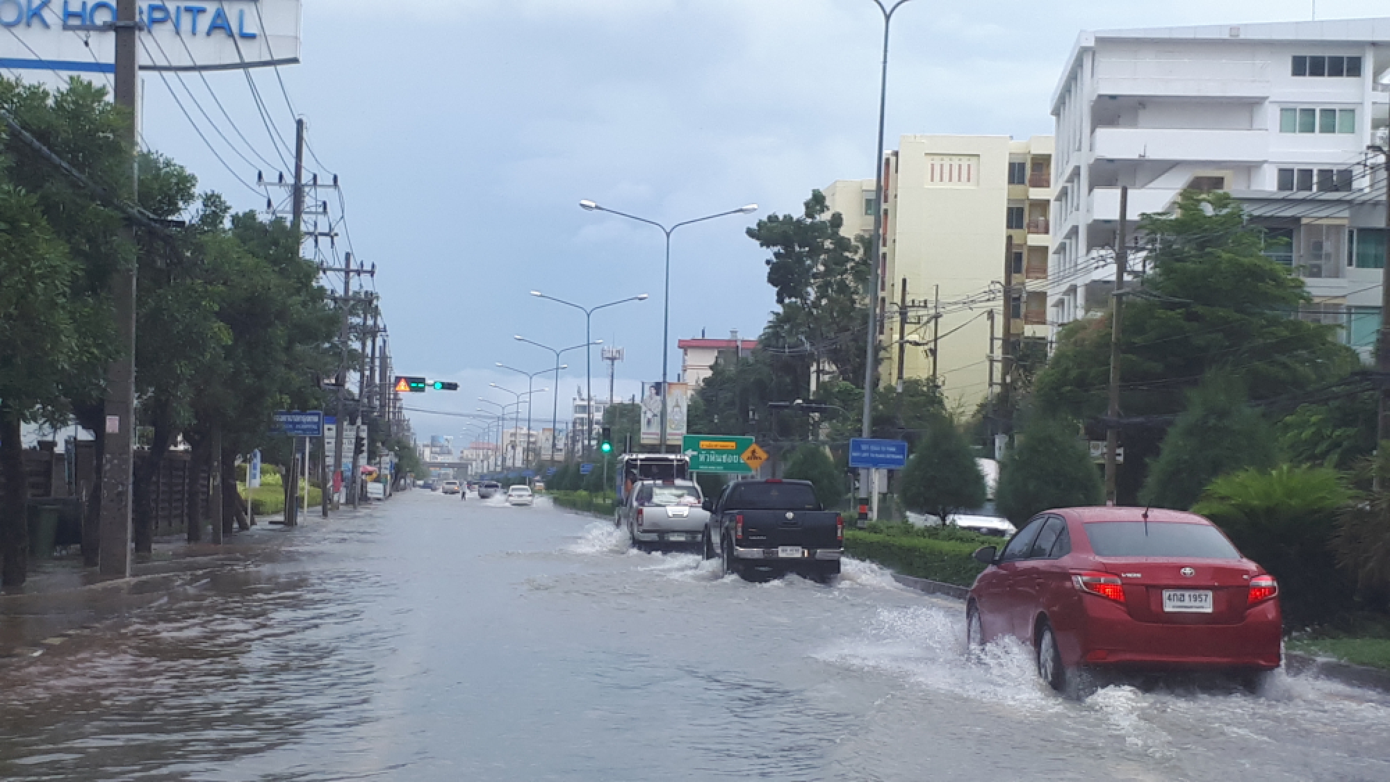 Hua Hin seaside town hit by flooding following hours of rains