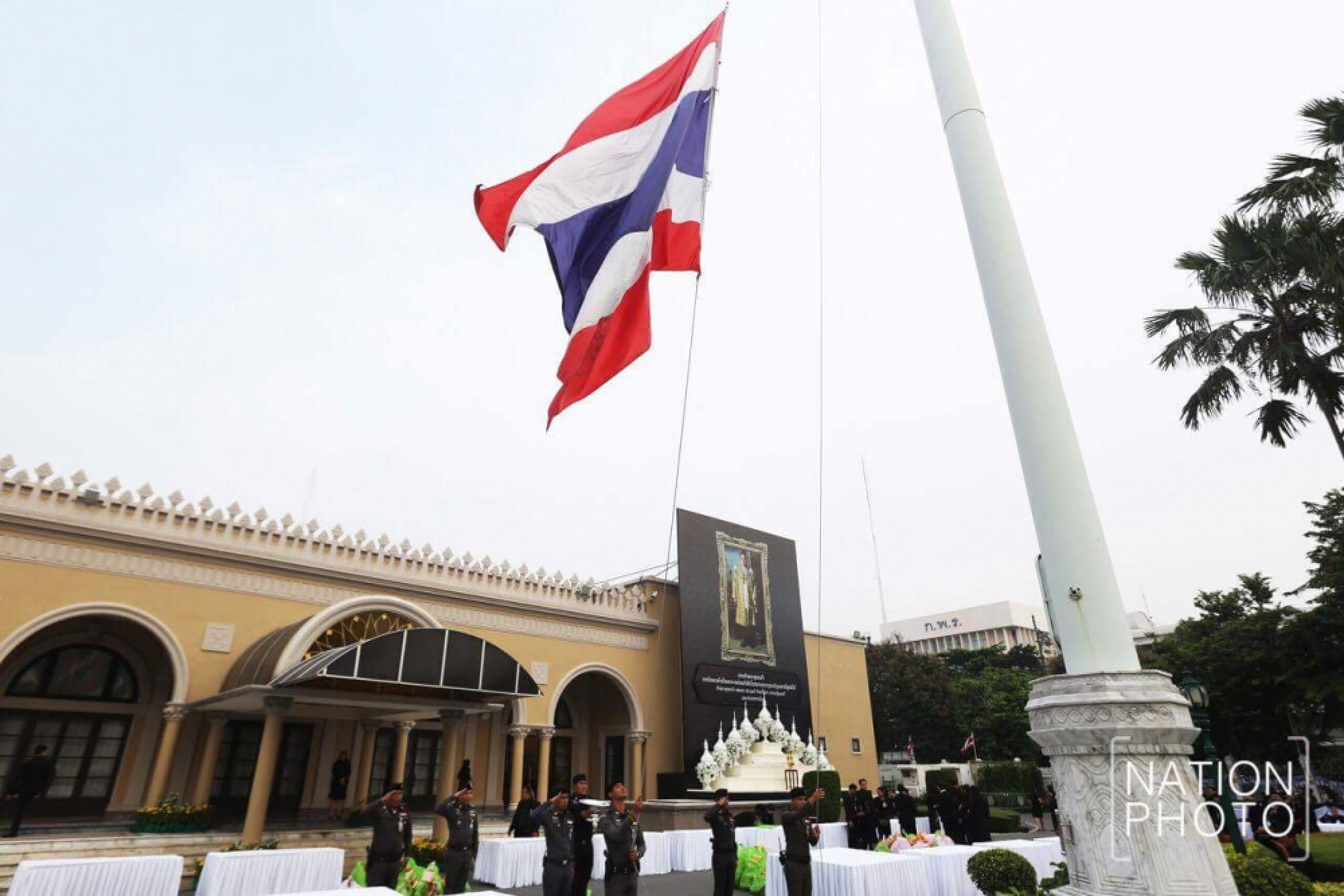 Flag at half-mast in honour of late King