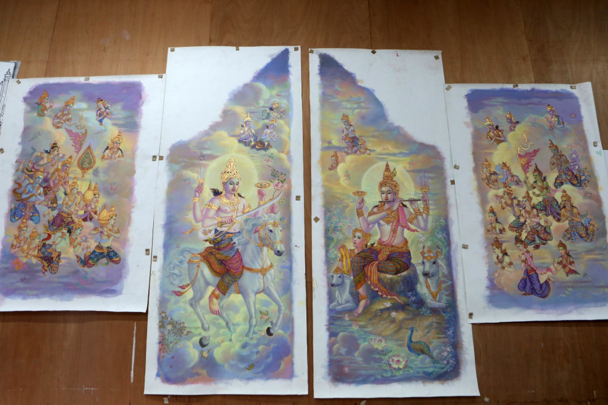 Decorative Royal Cremation panels ‘guide the way to Heaven’
