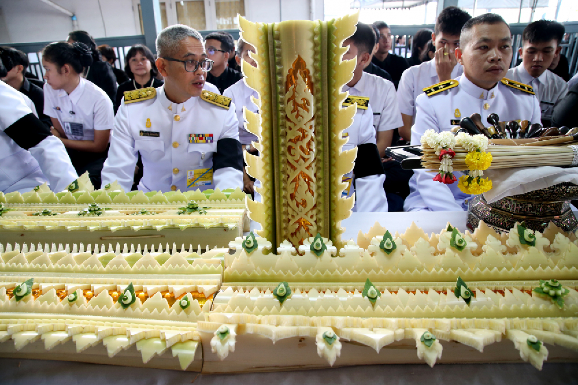 HRH Princess Sirindhorn performs sacred offering ceremony for funeral pyre