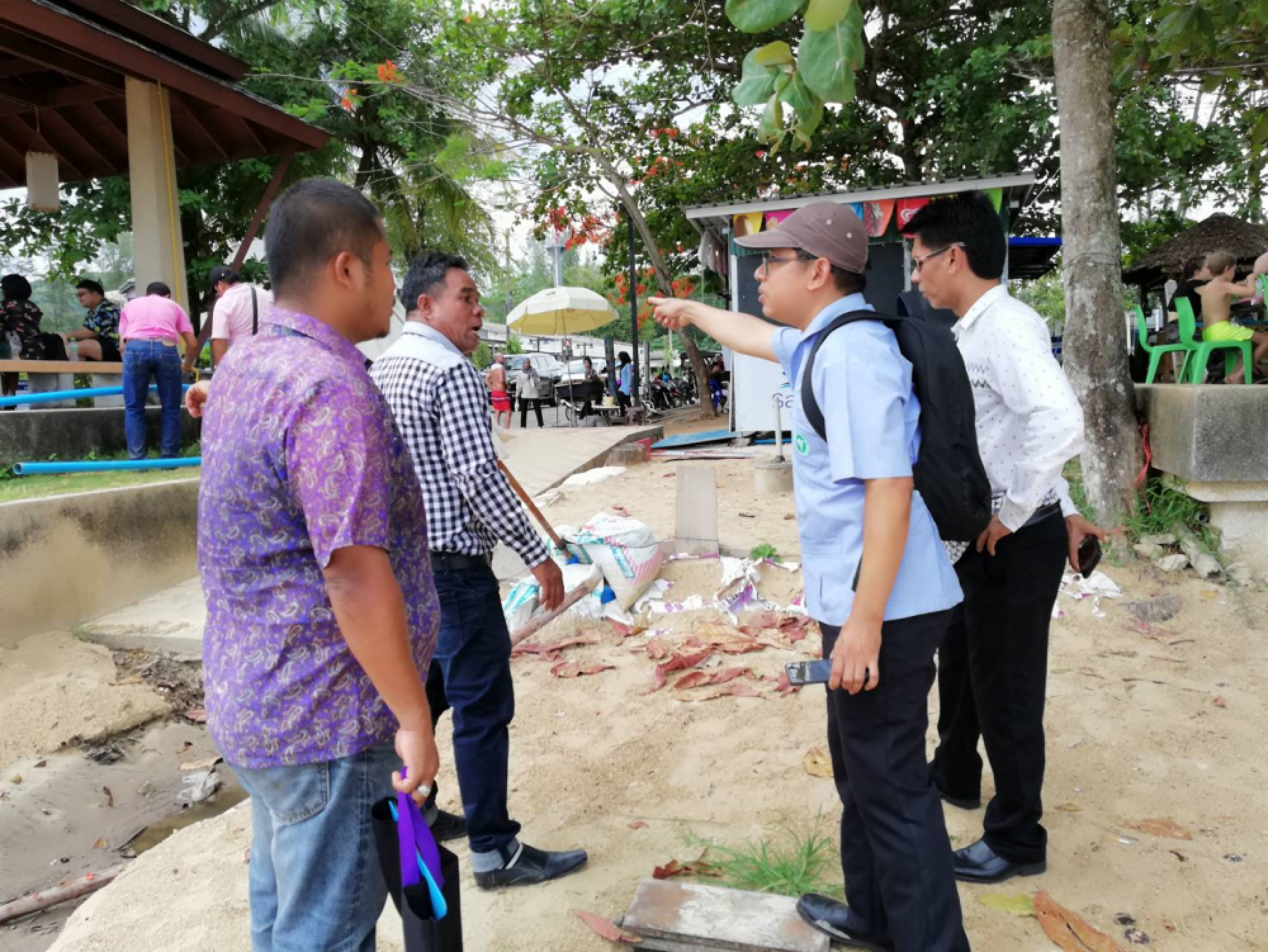 Waste flowing into sea at Krabi