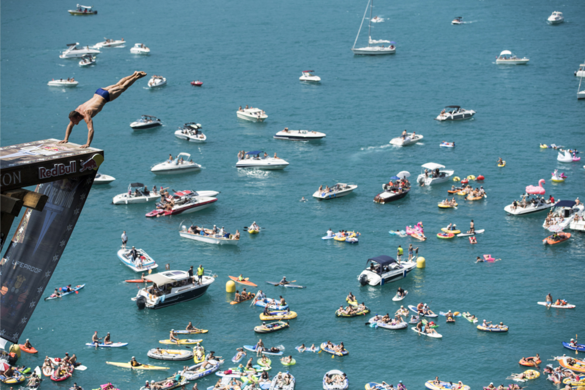 Cliff Diving competition at the Lake Lucerne