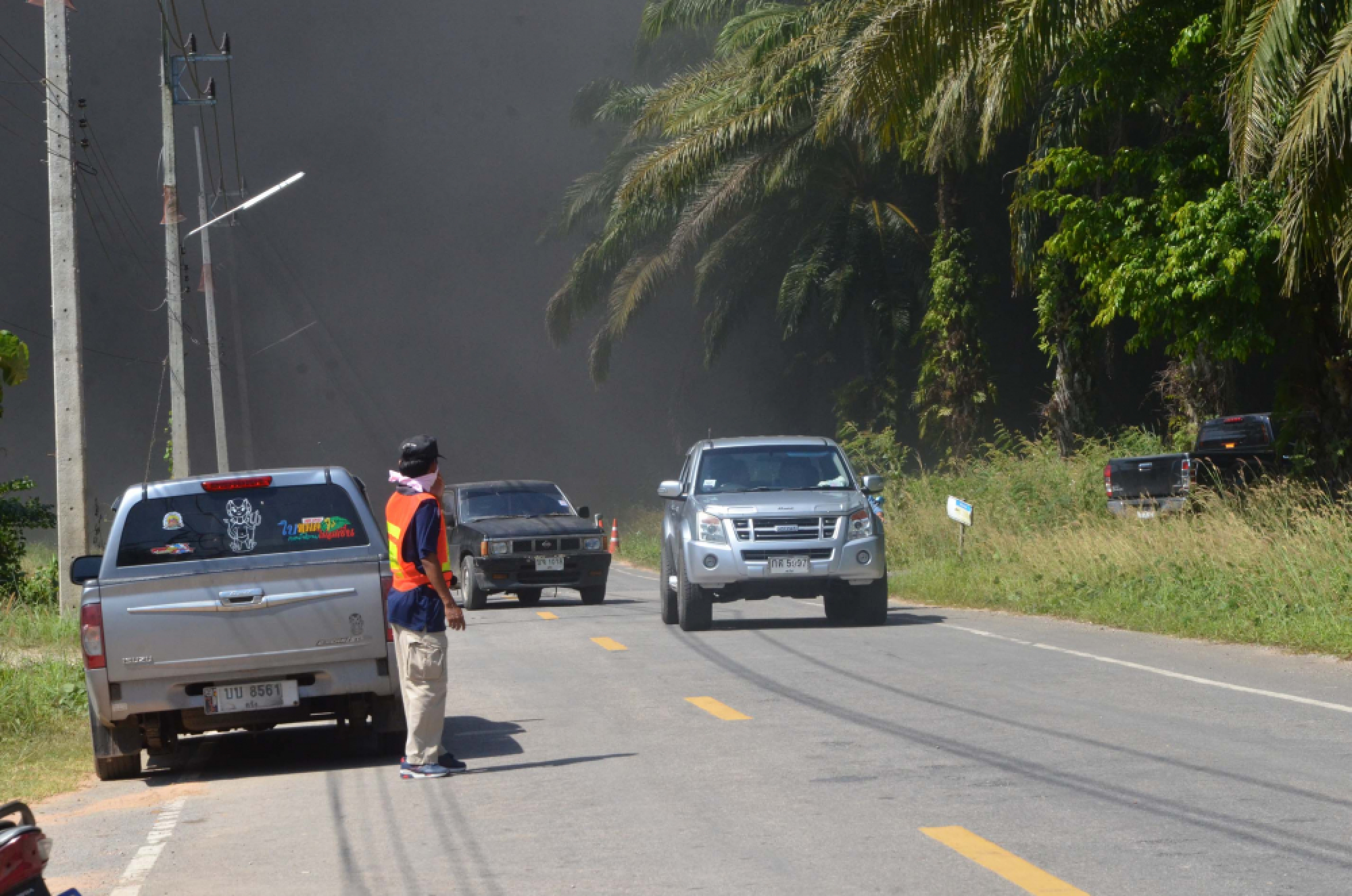 Thick smoke visible for kilometres as massive factory burns