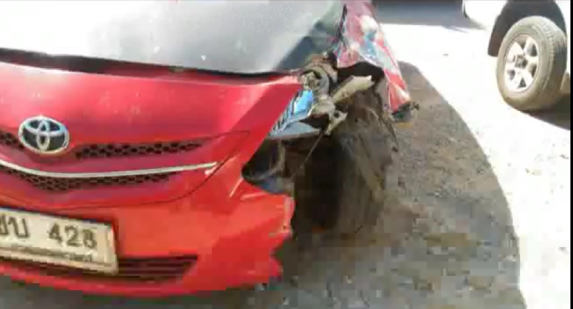 Elephant hit by car in Khao Yai, only dignity hurt
