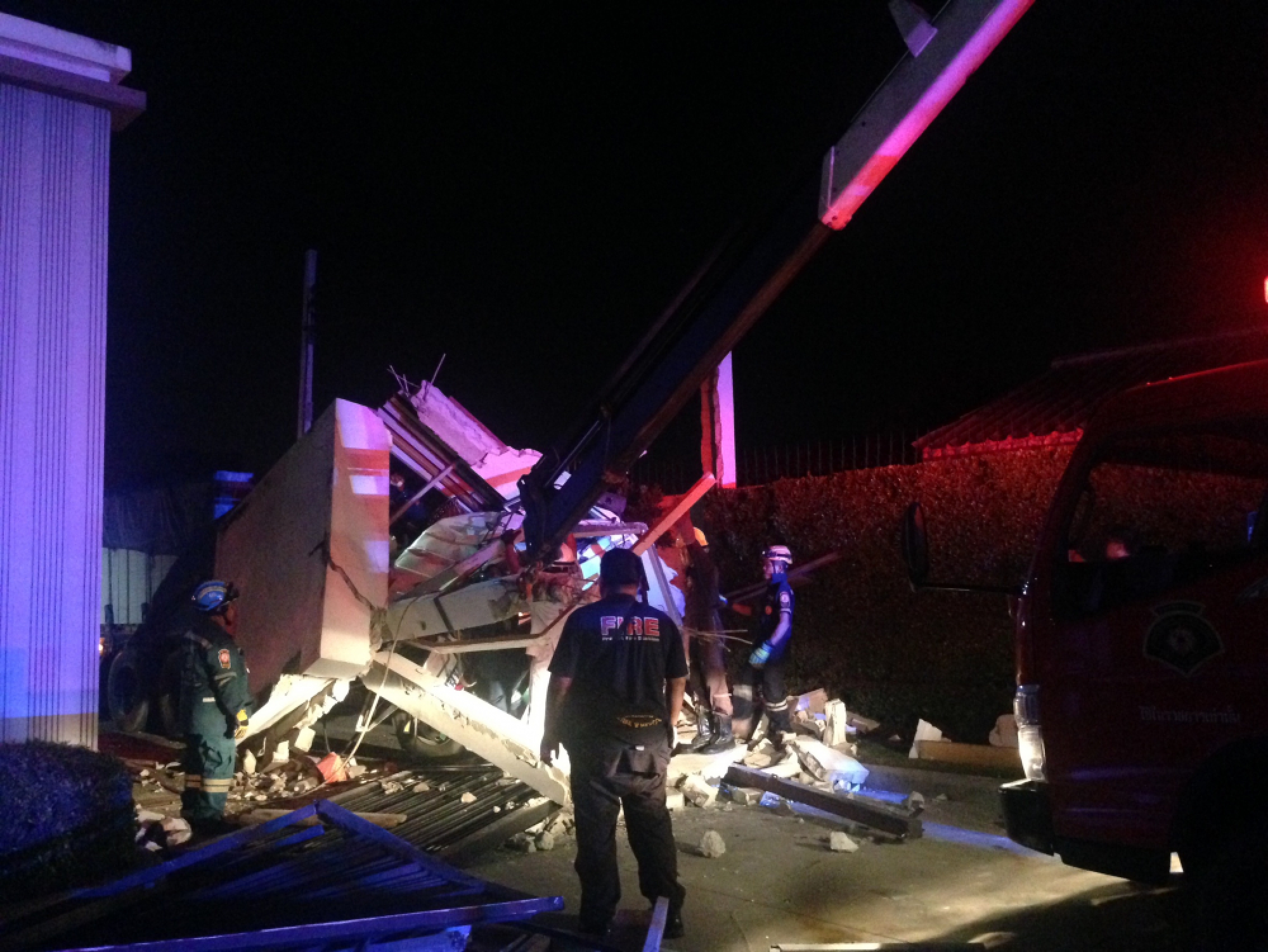 Wife killed as husband’s runaway truck hits Bangkok estate’s entrance