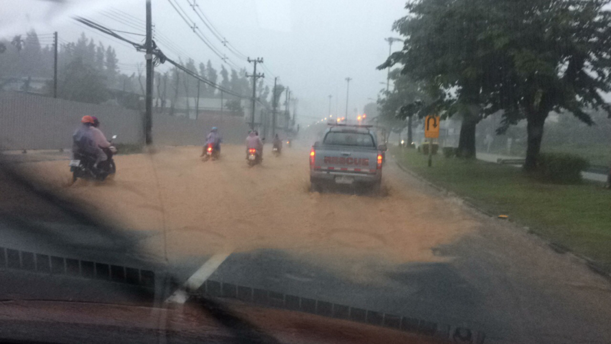 Phuket thunderstorms bring floods and a landslide