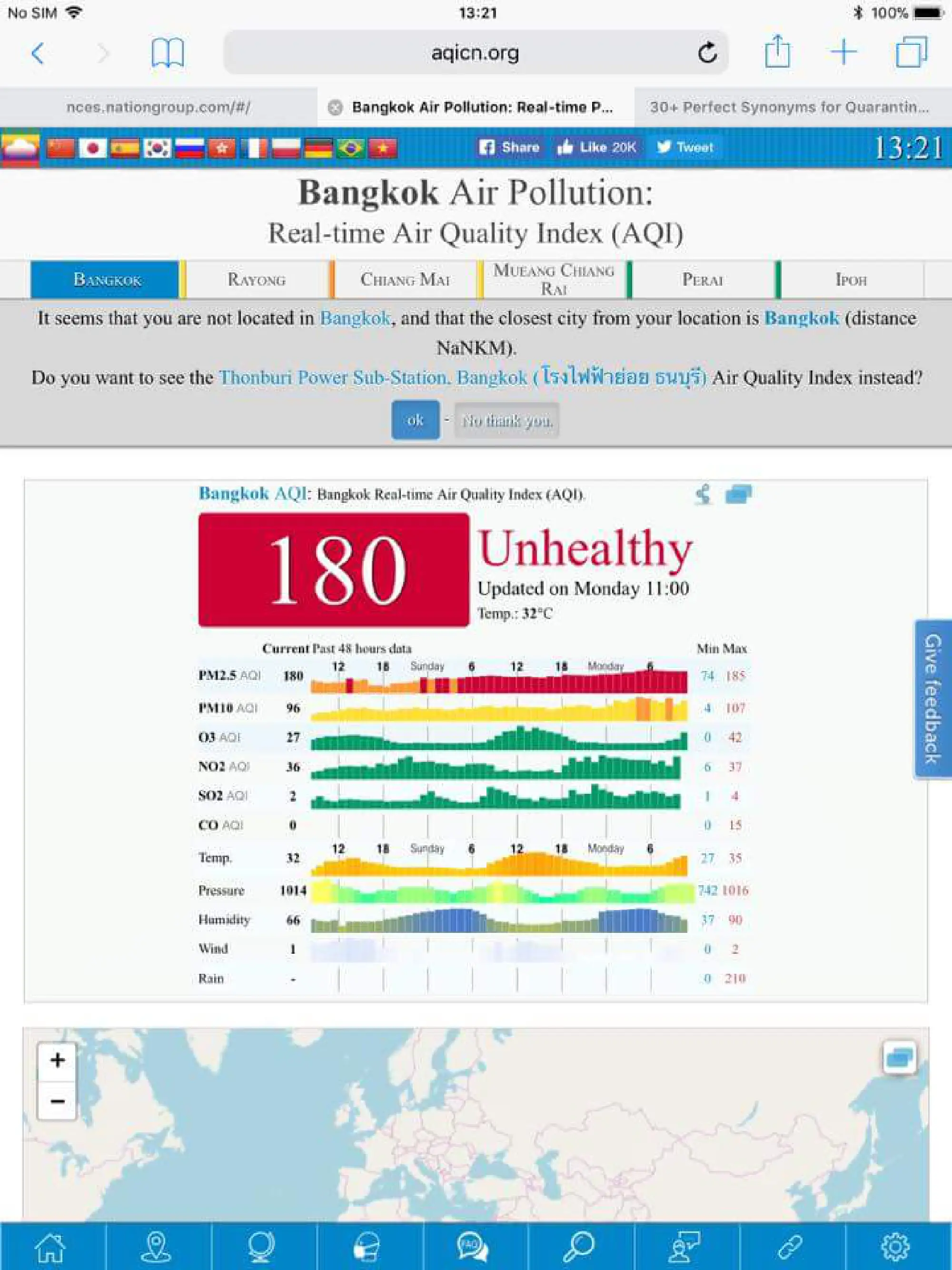 Bangkok PM2.5 levels worse than in North