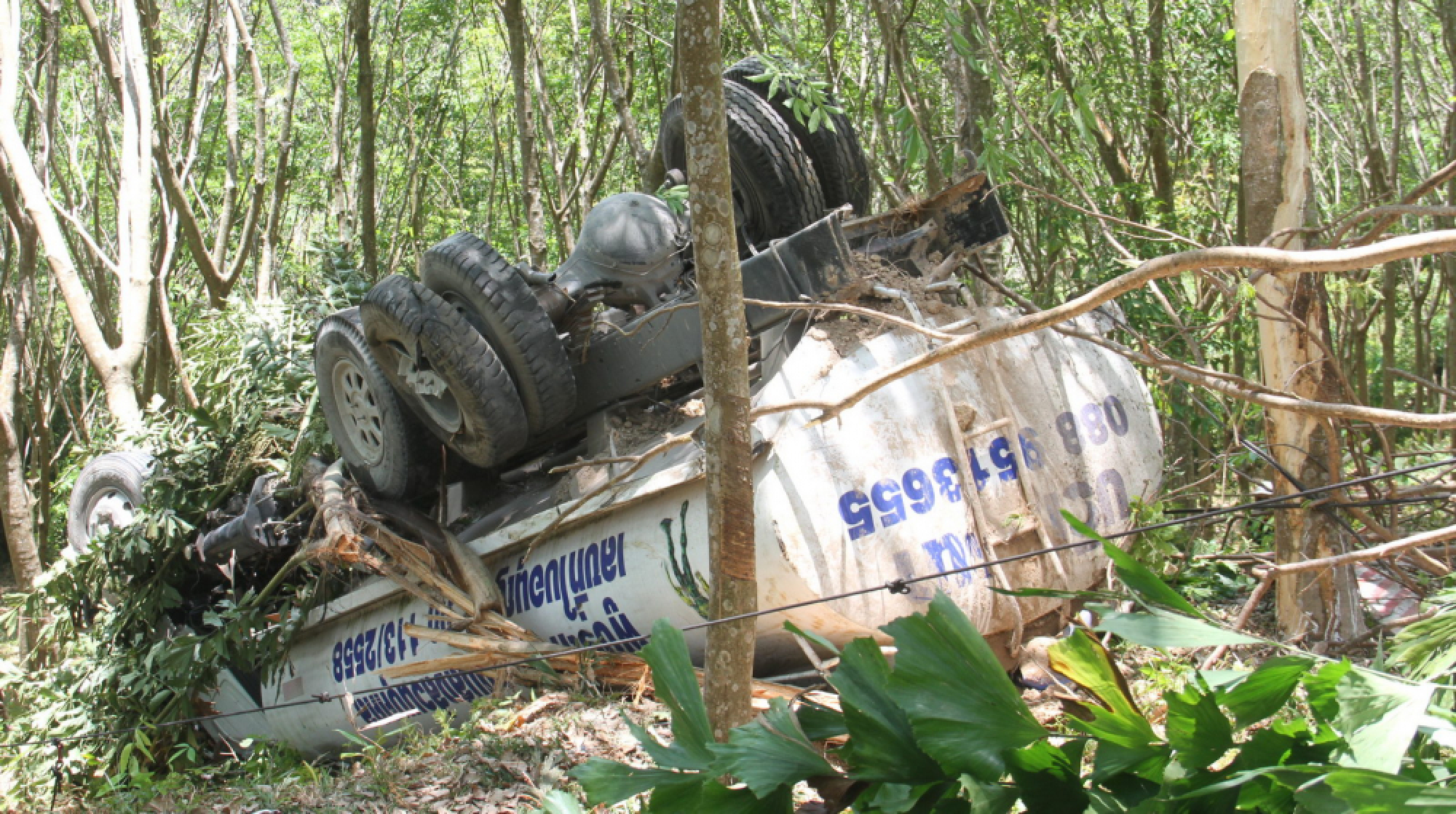 Water truck careers off Patong Hill, killing one