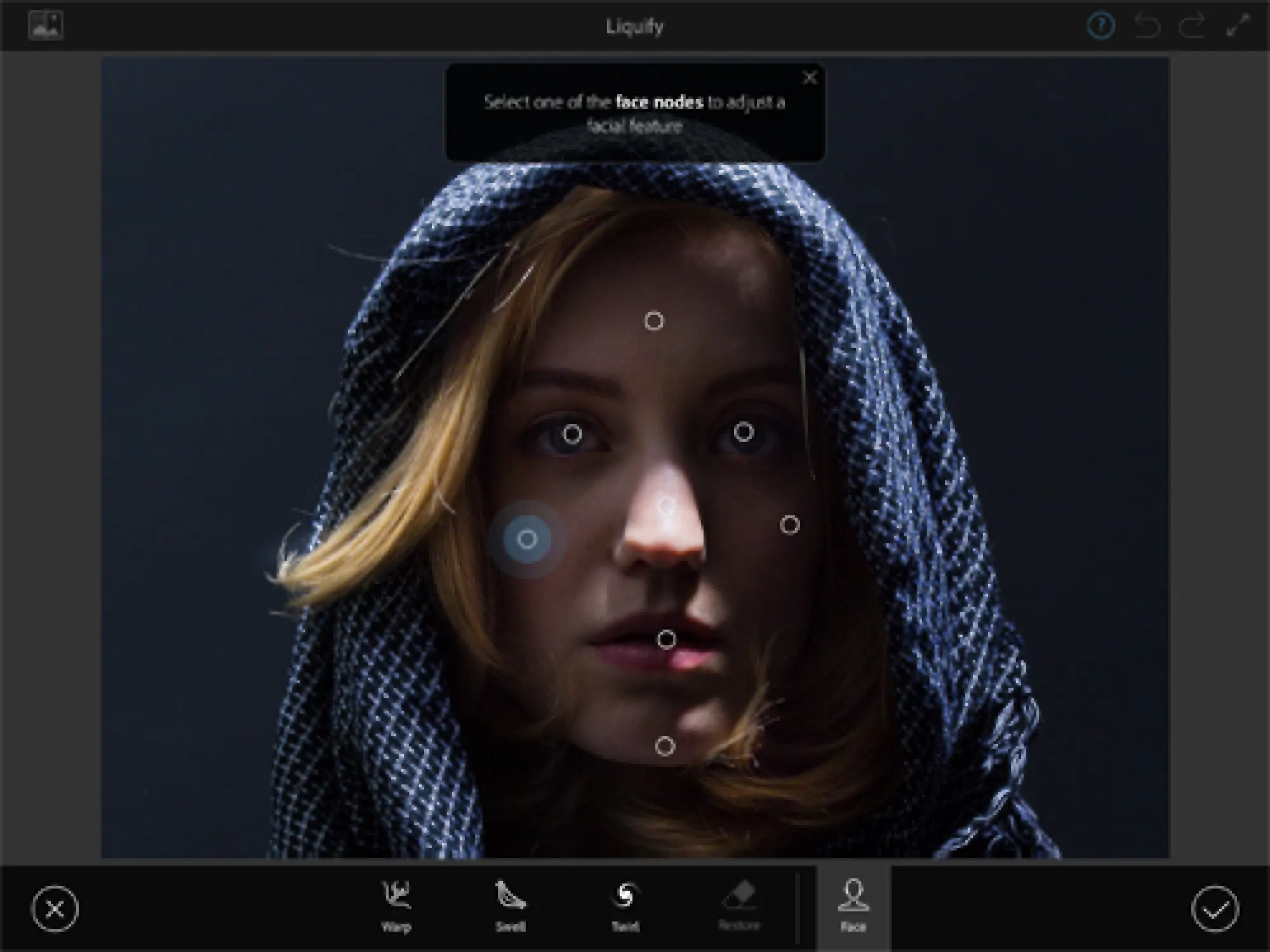 Now on your phone, Photoshop Fix