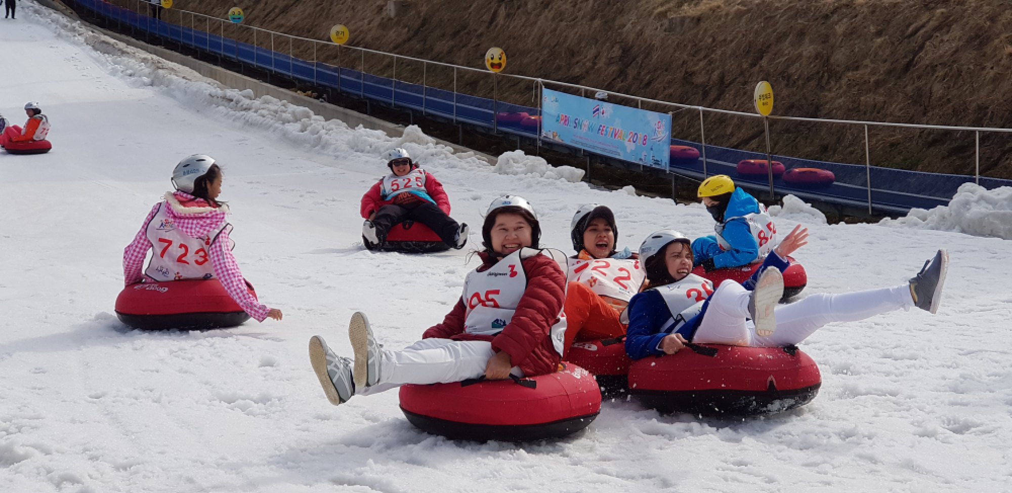 Tumbling in the snow