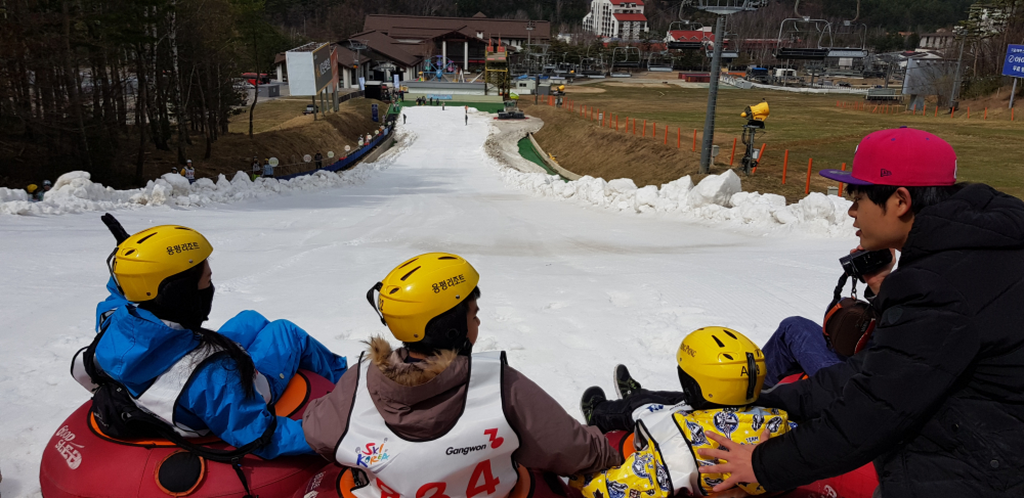 Tumbling in the snow