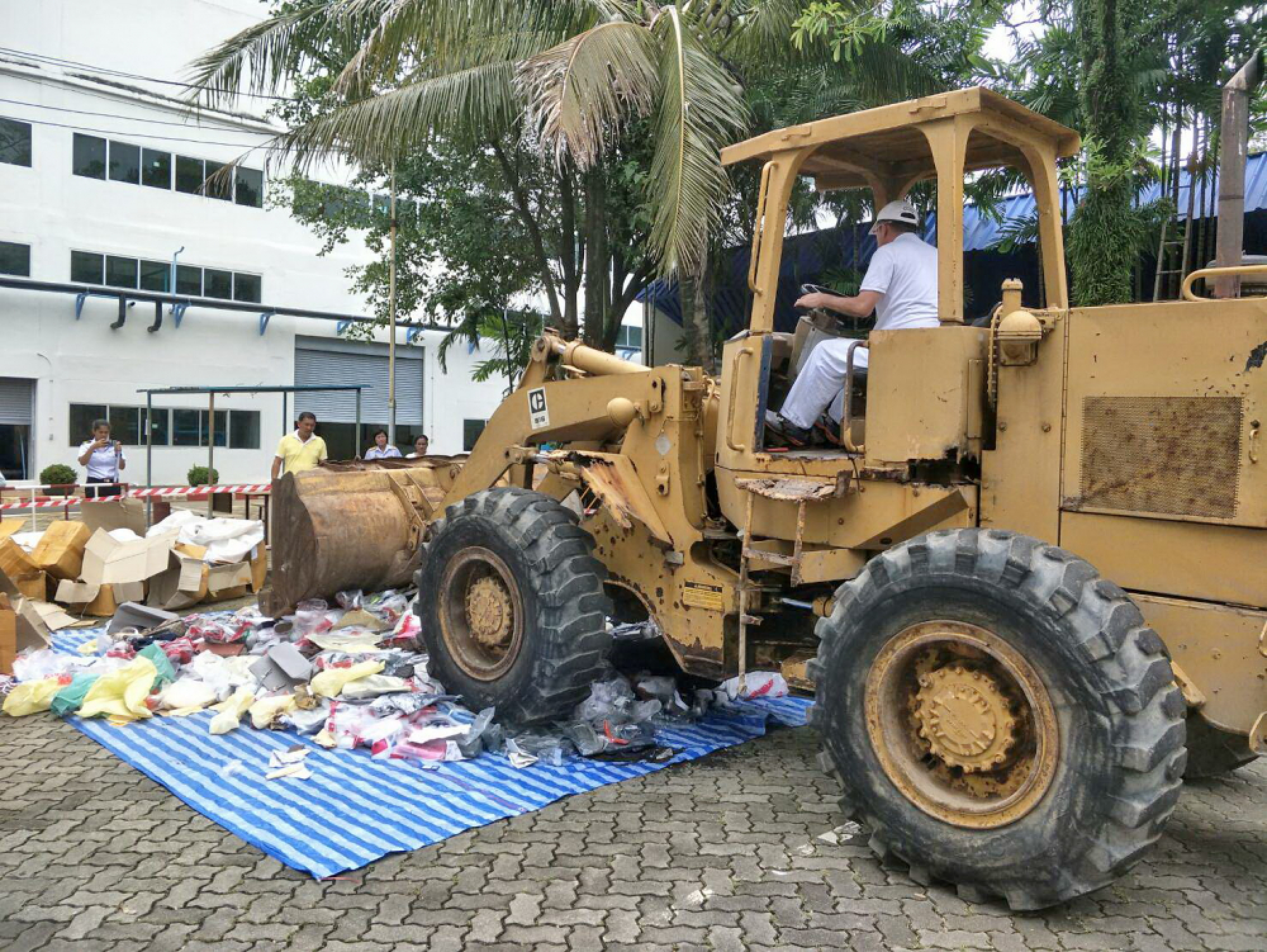 Counterfeit goods destroyed in Phuket
