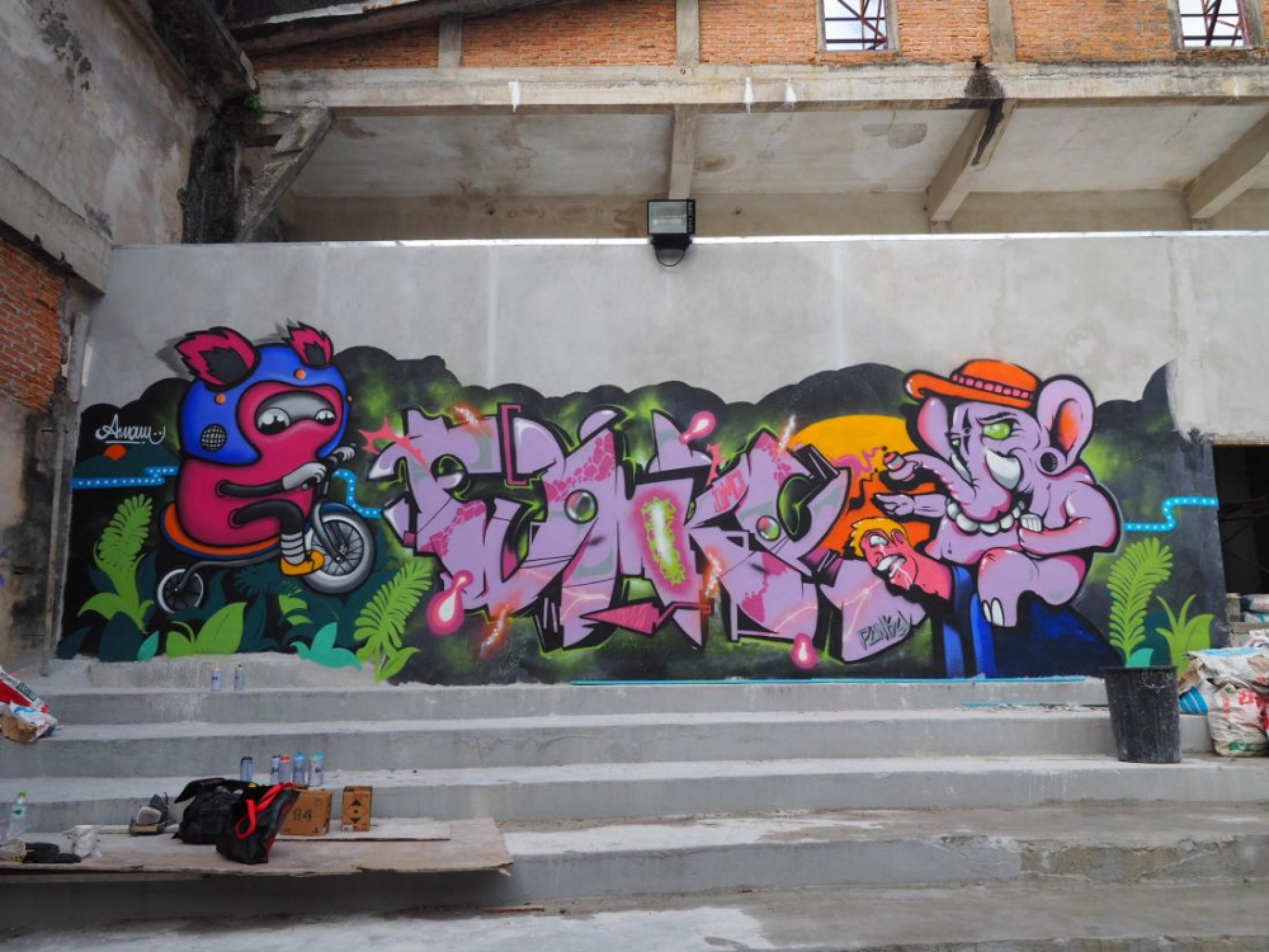 Street art gallery in the ruins of Phuket's Ban Roeng Chit