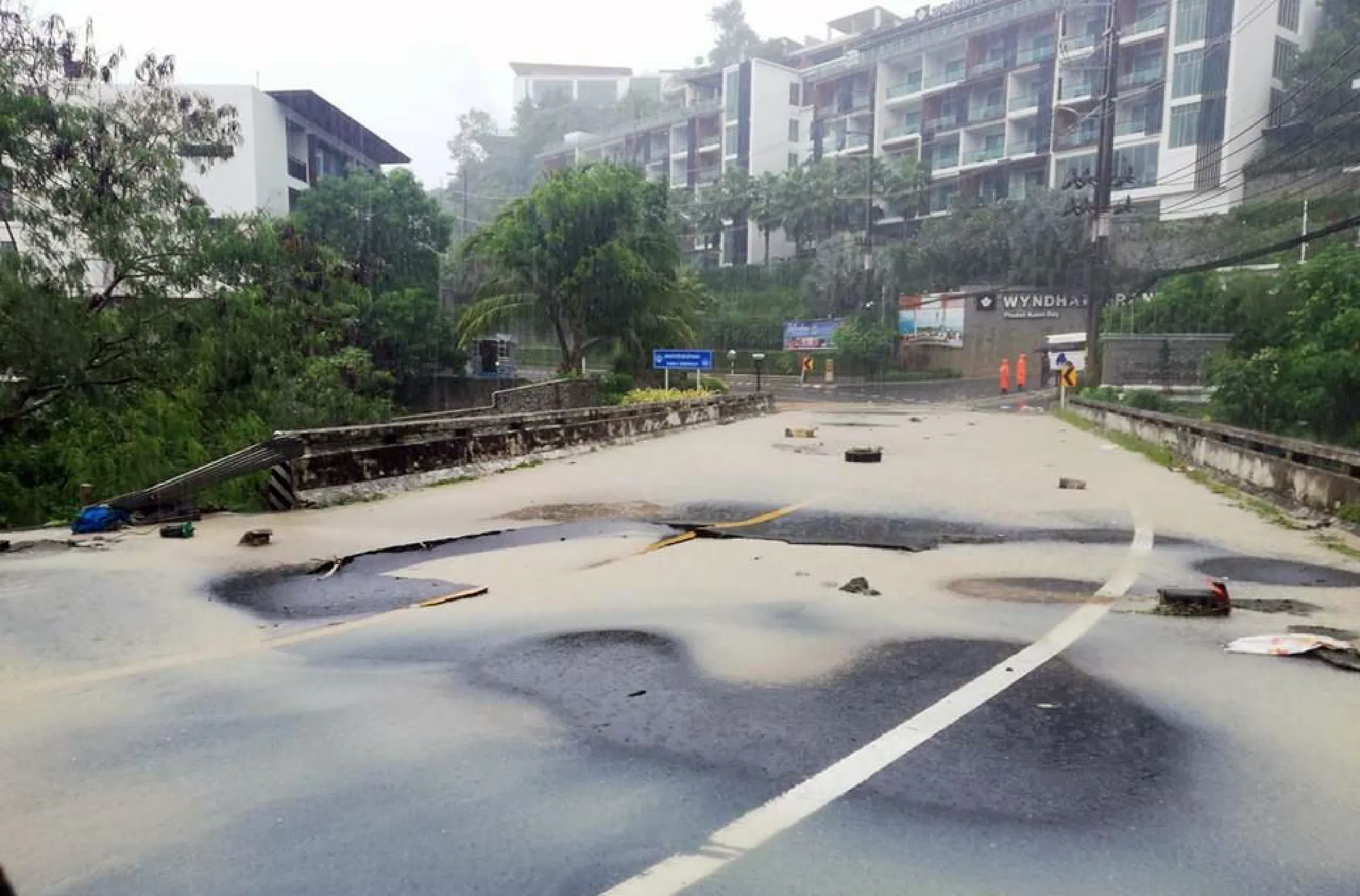 Torrential morning rain dogs west coast of Phuket