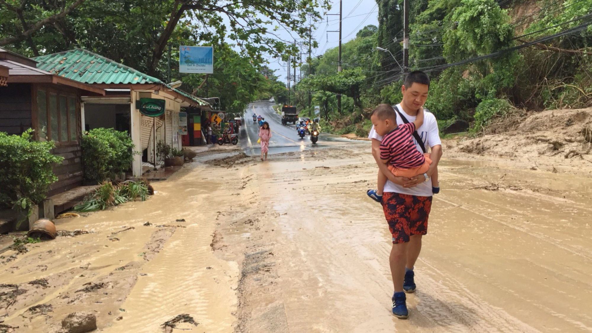 Torrential morning rain dogs west coast of Phuket