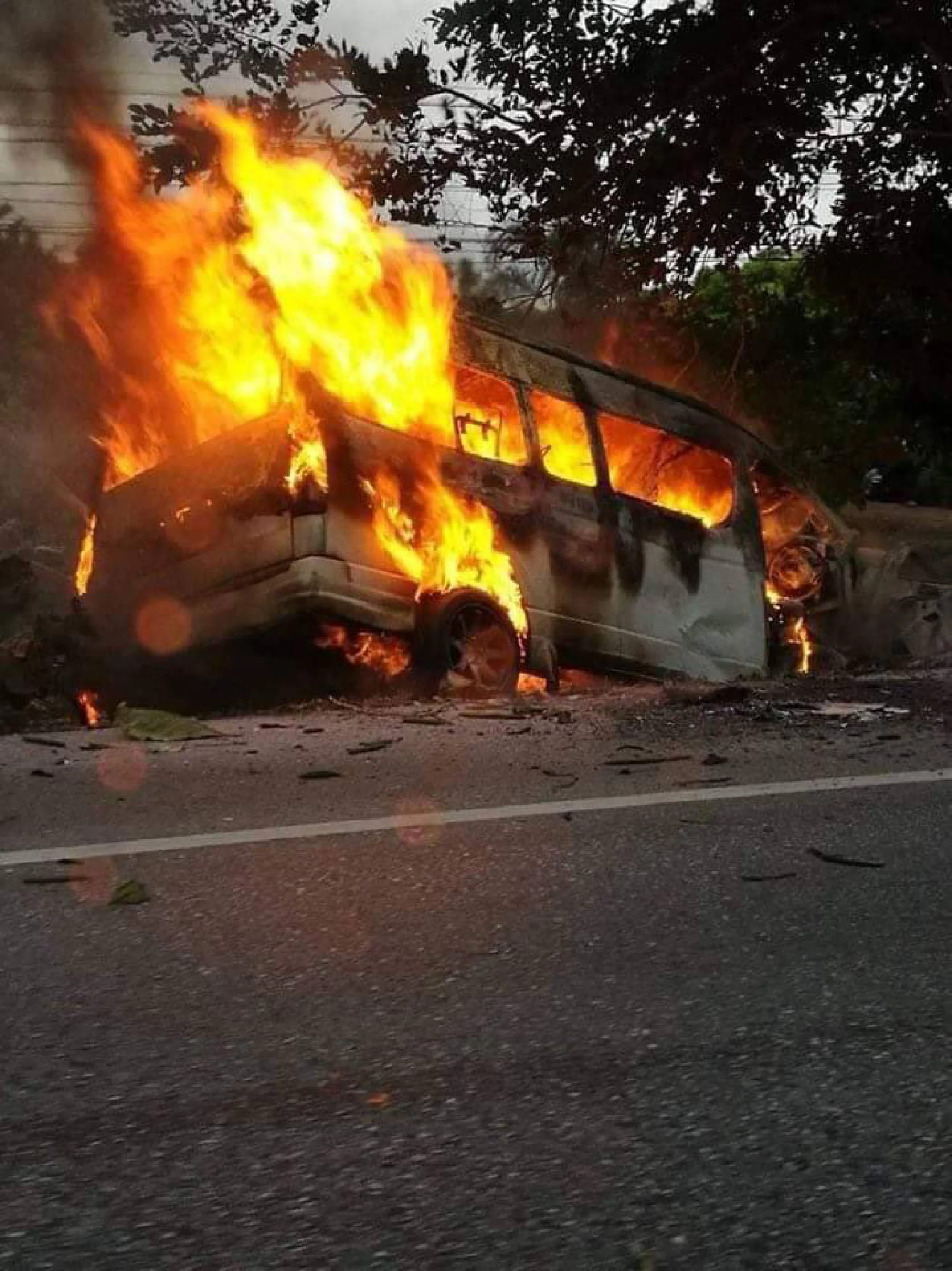 Fiery van crash kills nine Myanmar migrants