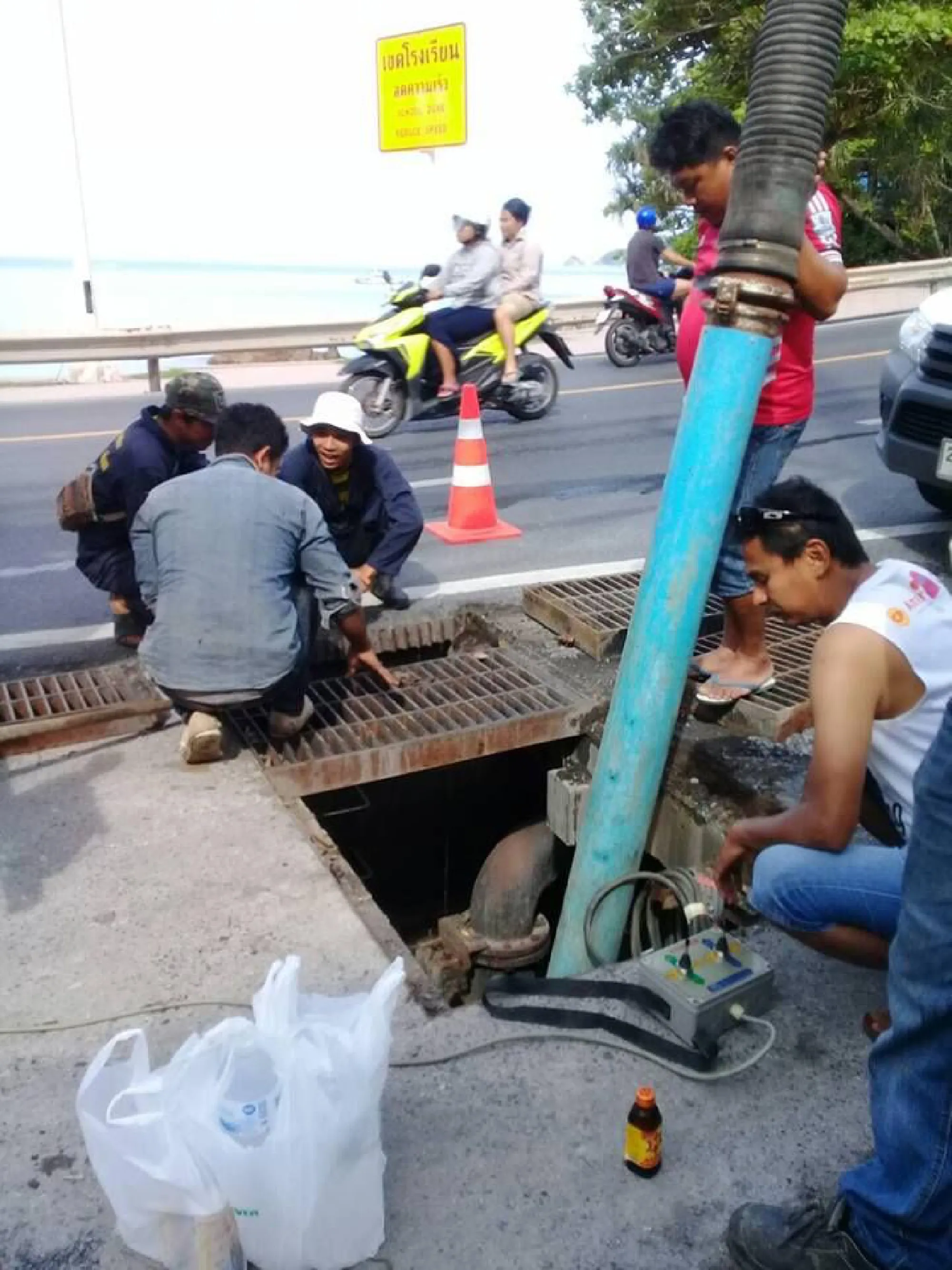 Patong municipality acts after waste water flows into bay