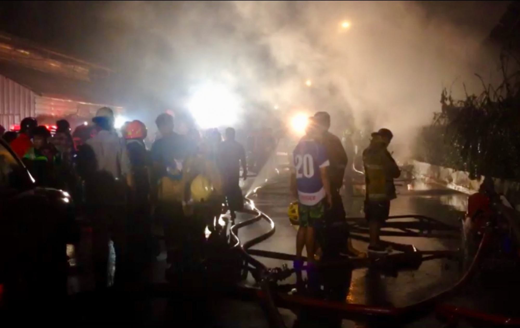 Office furniture warehouse in Bangkok burns down