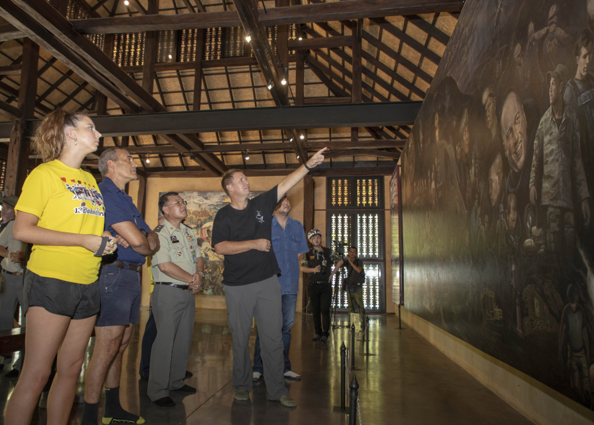 Australian members of the Thai cave rescue team visit Tham Luang cave