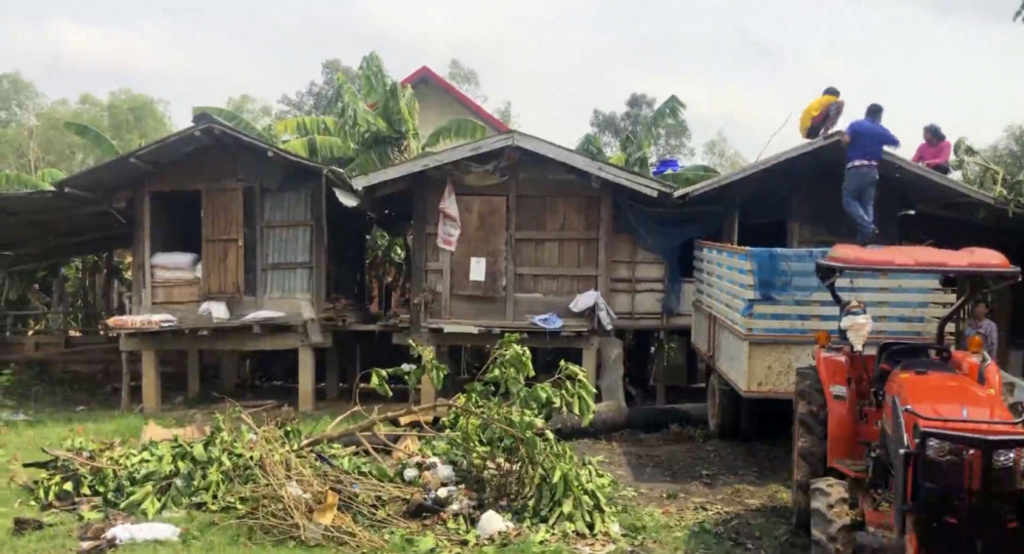 Udon Thani officials inspect storm damage after lemon-sized hailstones hit 700 homes