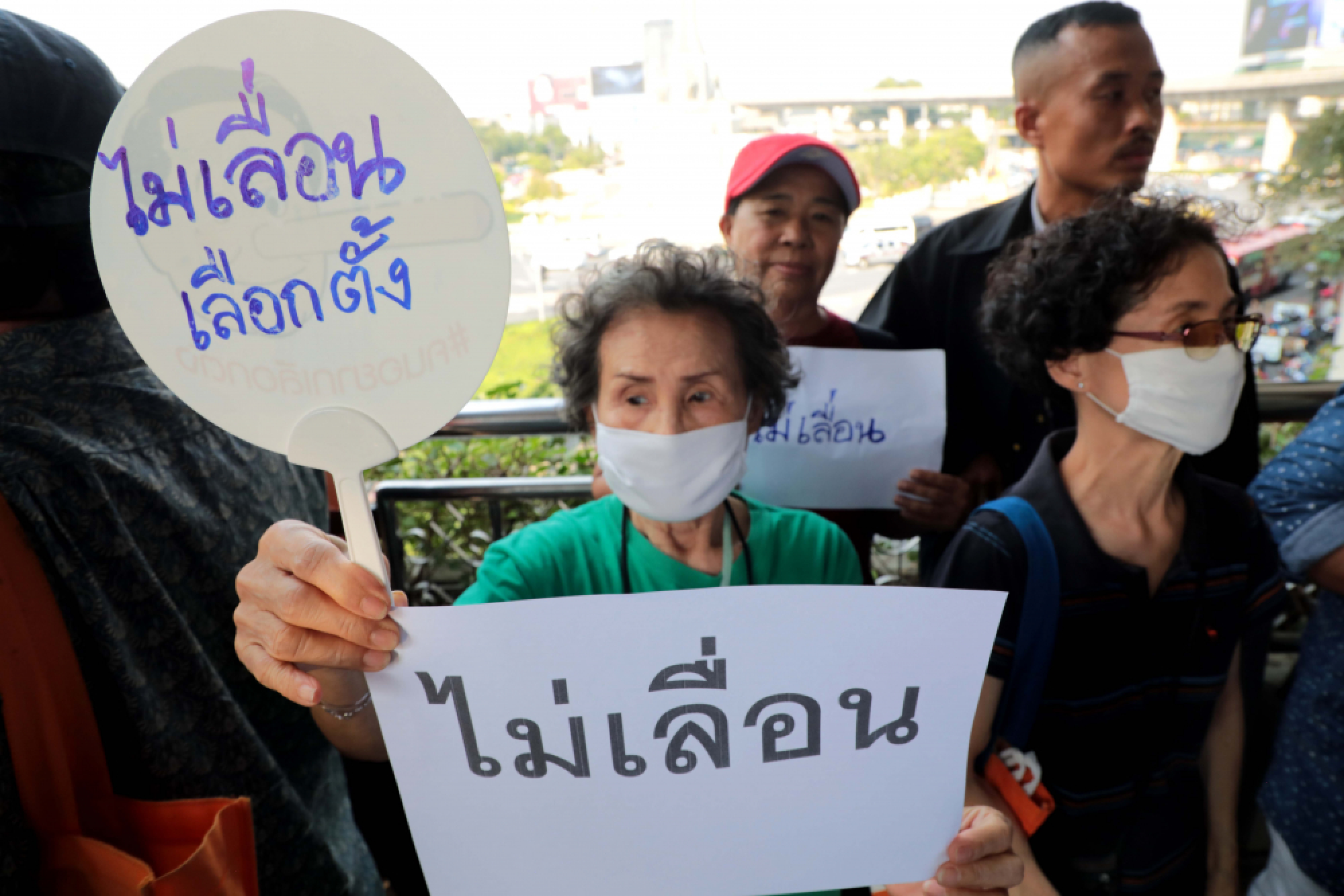 Pro-election group protests proposed poll delay