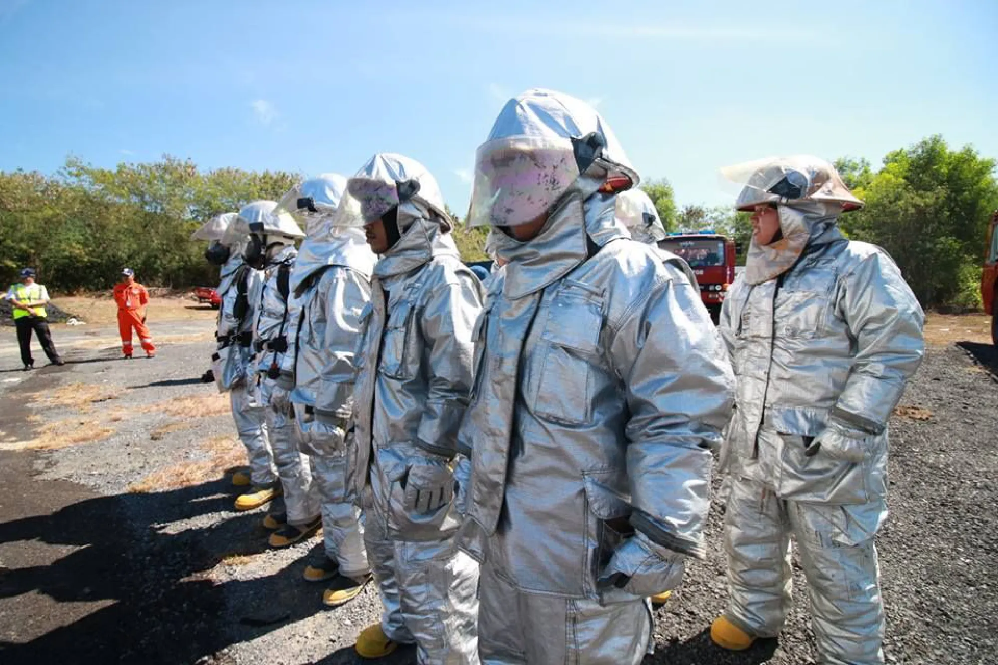 Emergency crews participate in fire drill at Phuket airport