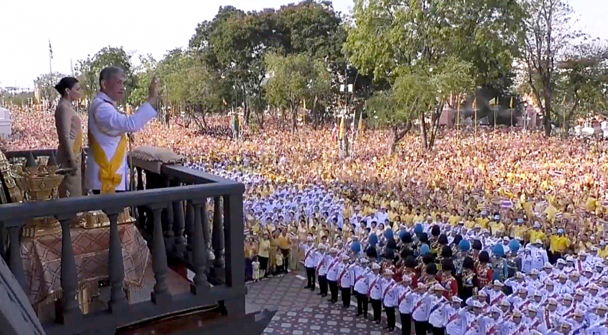 King wins hearts with first public audience