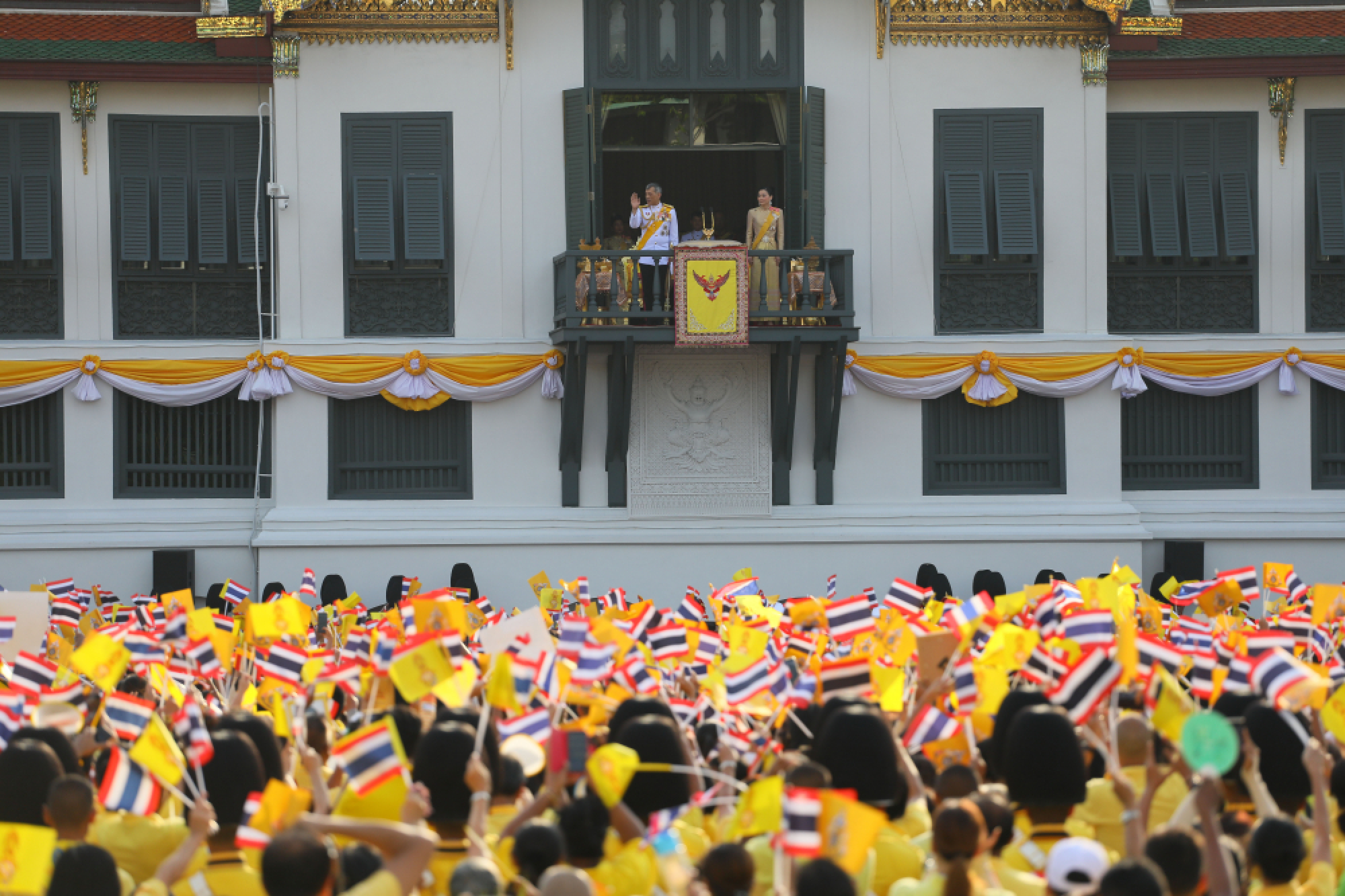 King wins hearts with first public audience