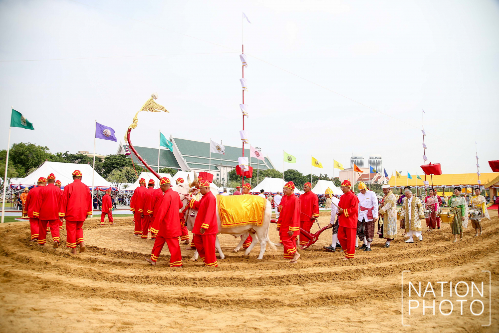 His Majesty the King presides over the royal Ploughing Ceremony