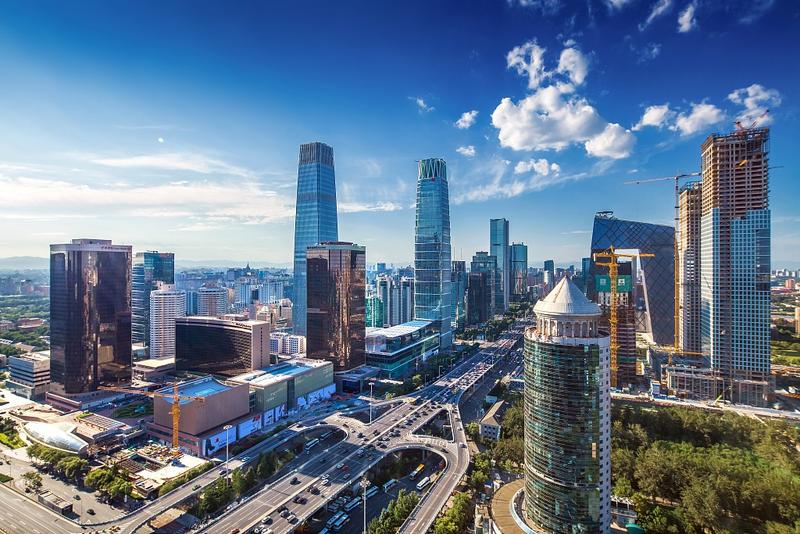 A bird view of Beijing's central business district, which is home to the headquarters of a great number of companies on the Fortune Global 500. (PHOTO / VCG)