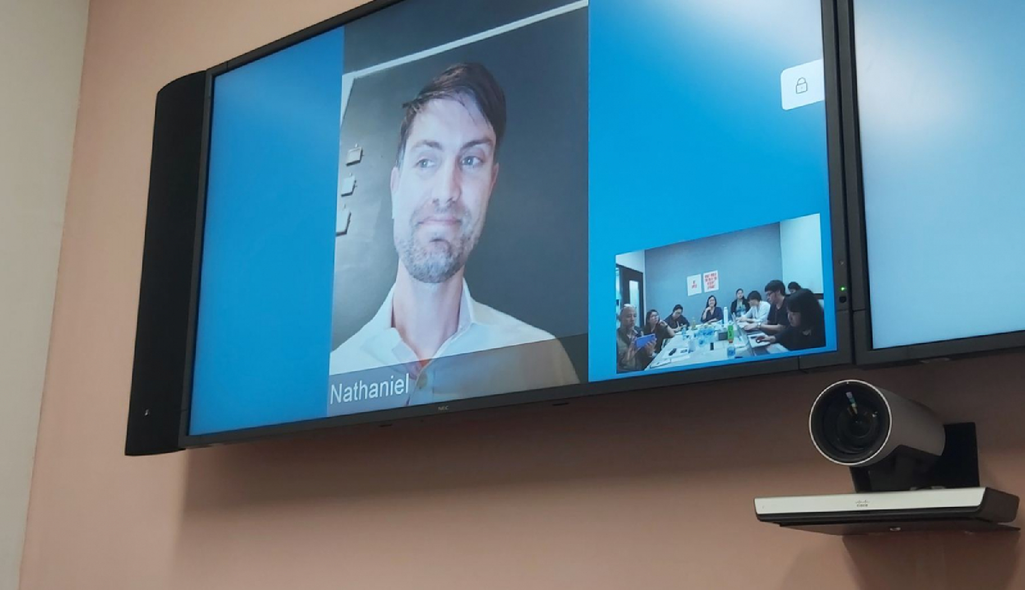 Facebook's head cybersecurity Nathaniel Gleicher during the live video conference: Photo by Thasong Asvasena 