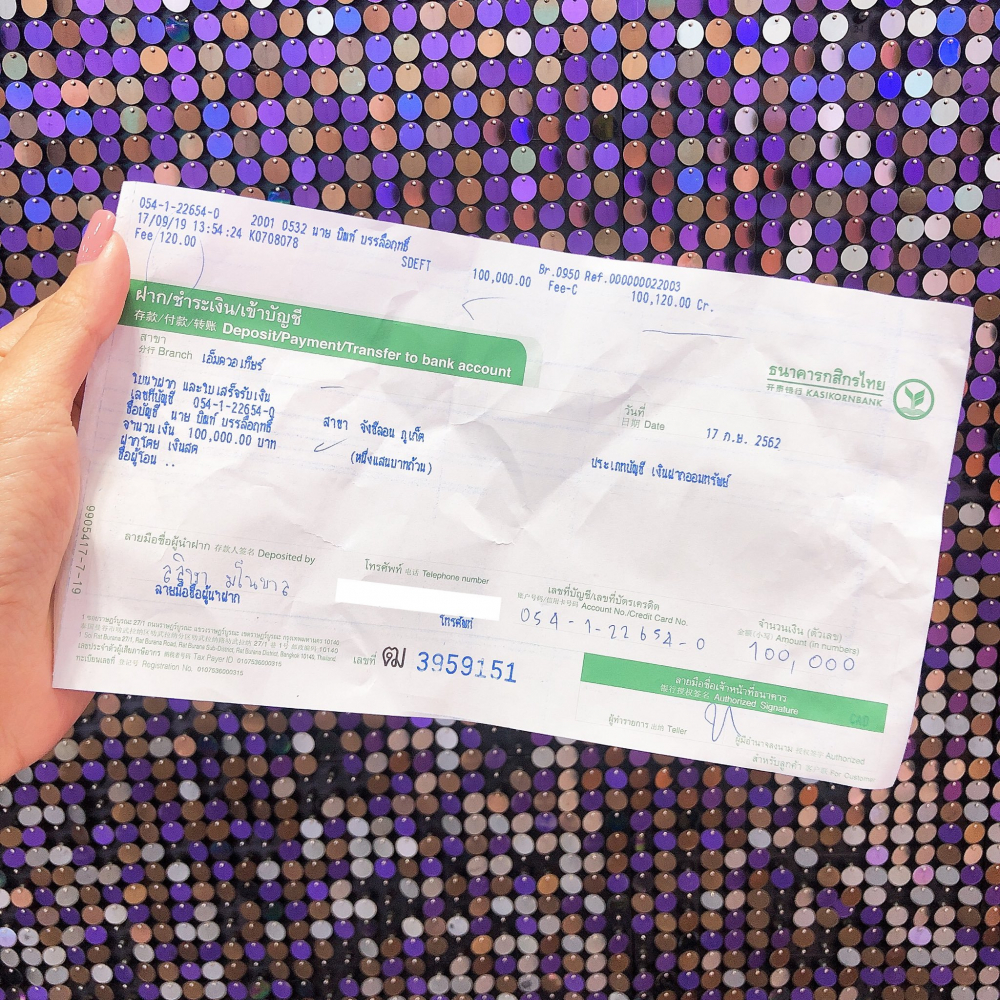 This photo shows Lisa’s bank deposit slip. Photo credit: Twitter user @gukoiiz