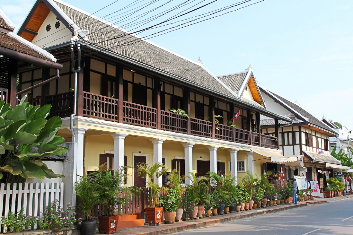 Luang Prabang is an amalgamation of traditional temples and French colonial buildings.