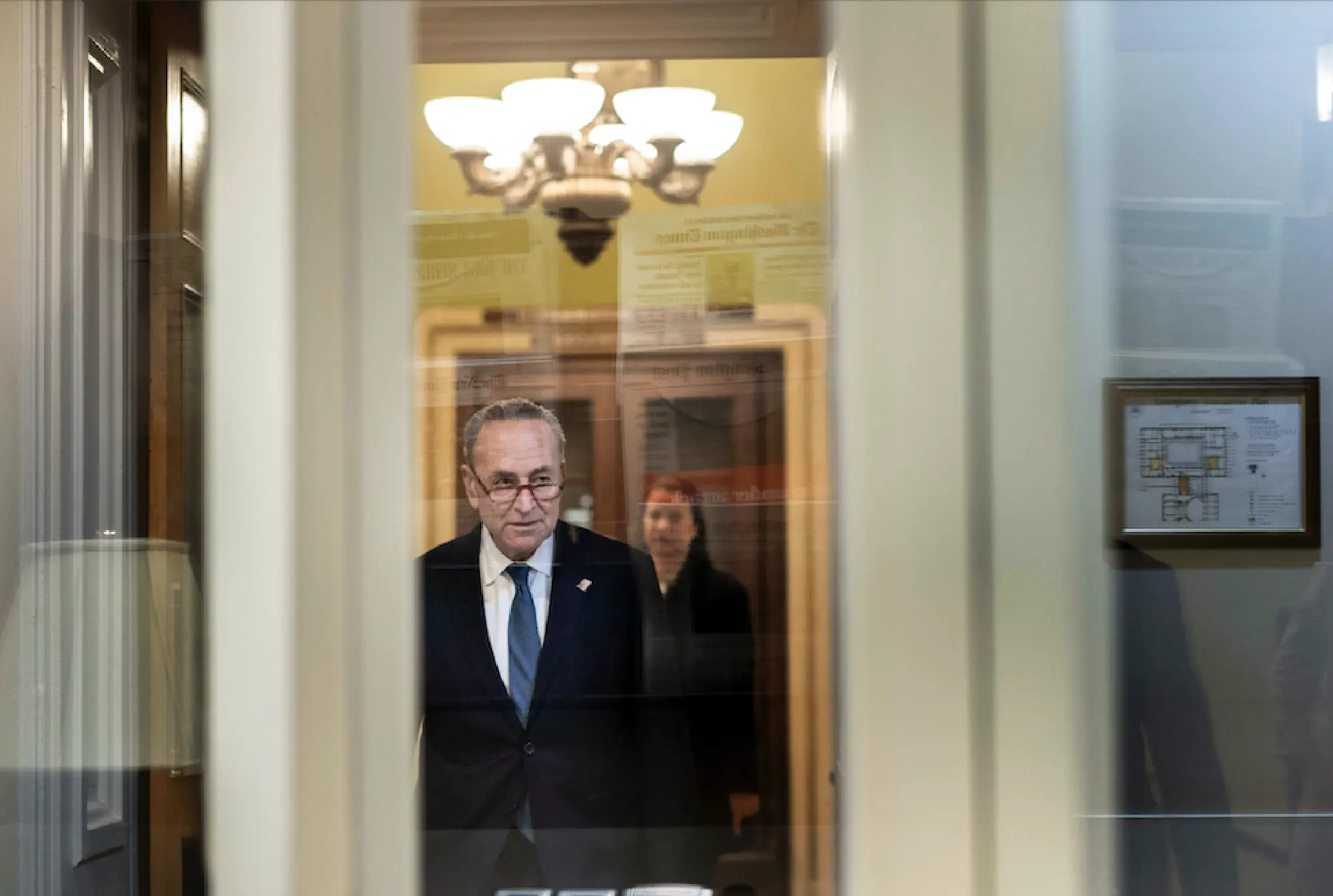 Senate Minority Leader Chuck Schumer, D-N.Y., arrives for a news conference on Capitol Hill on Dec. 16, 2019. MUST CREDIT: Washington Post photo by Melina Mara