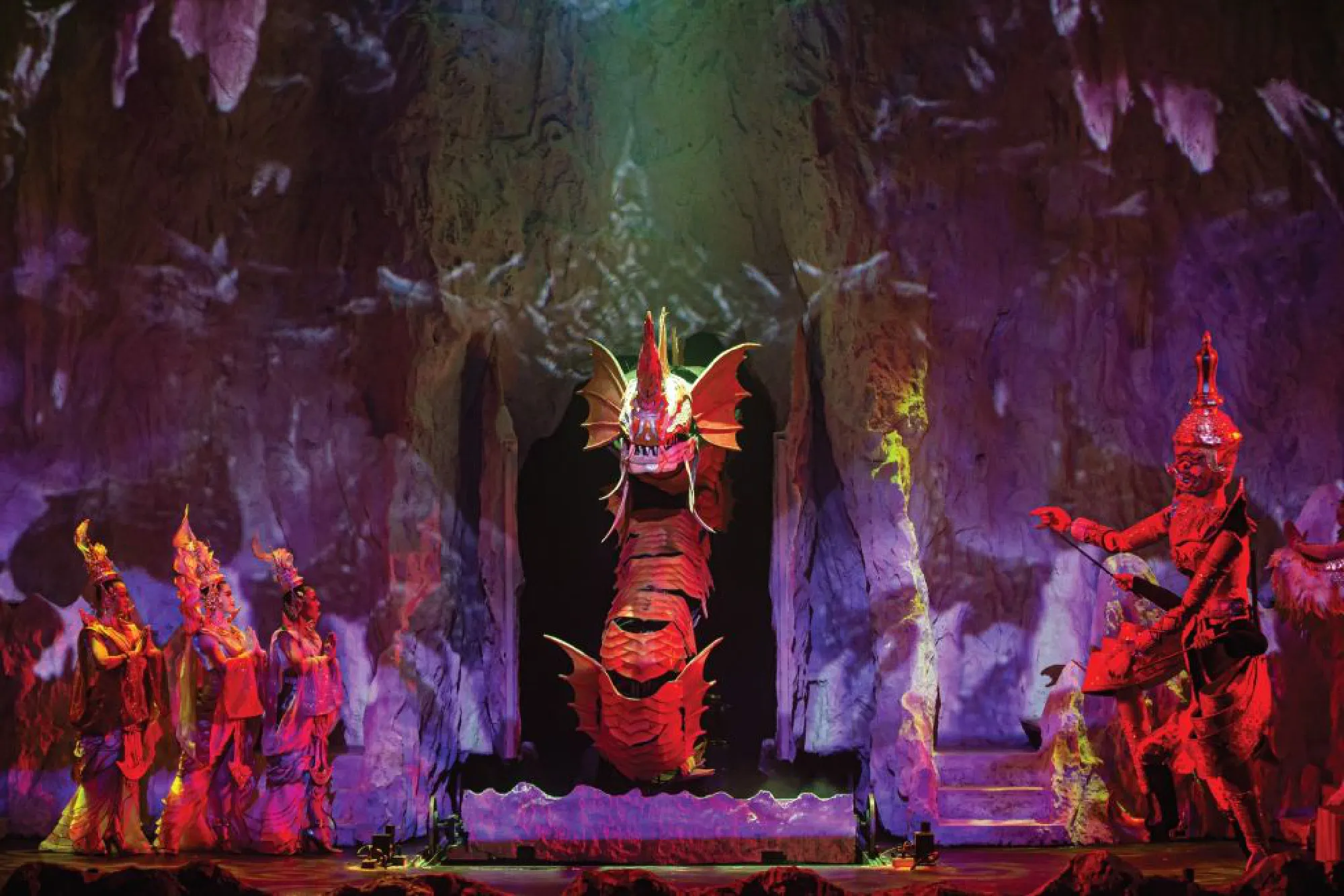 A wondrous tale: the naga conquers the demon in the new hi-tech show at Tribhum Phuket