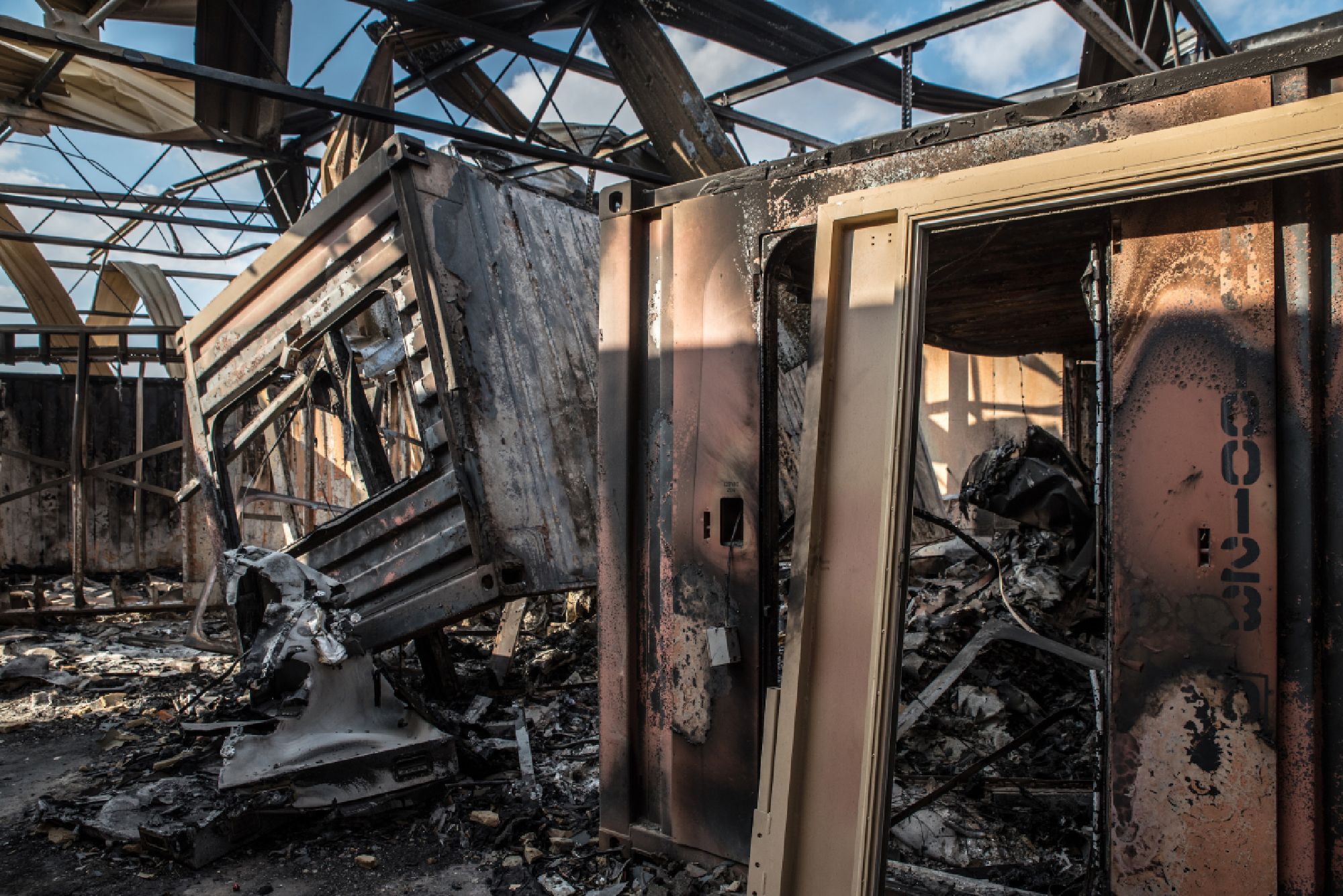 A building hit by Iranian airstrikes inside the Ain al-Asad base near Anbar, Iraq, on Jan. 13, 2019. MUST CREDIT: Photo for The Washington Post by Emilienne Malfatto