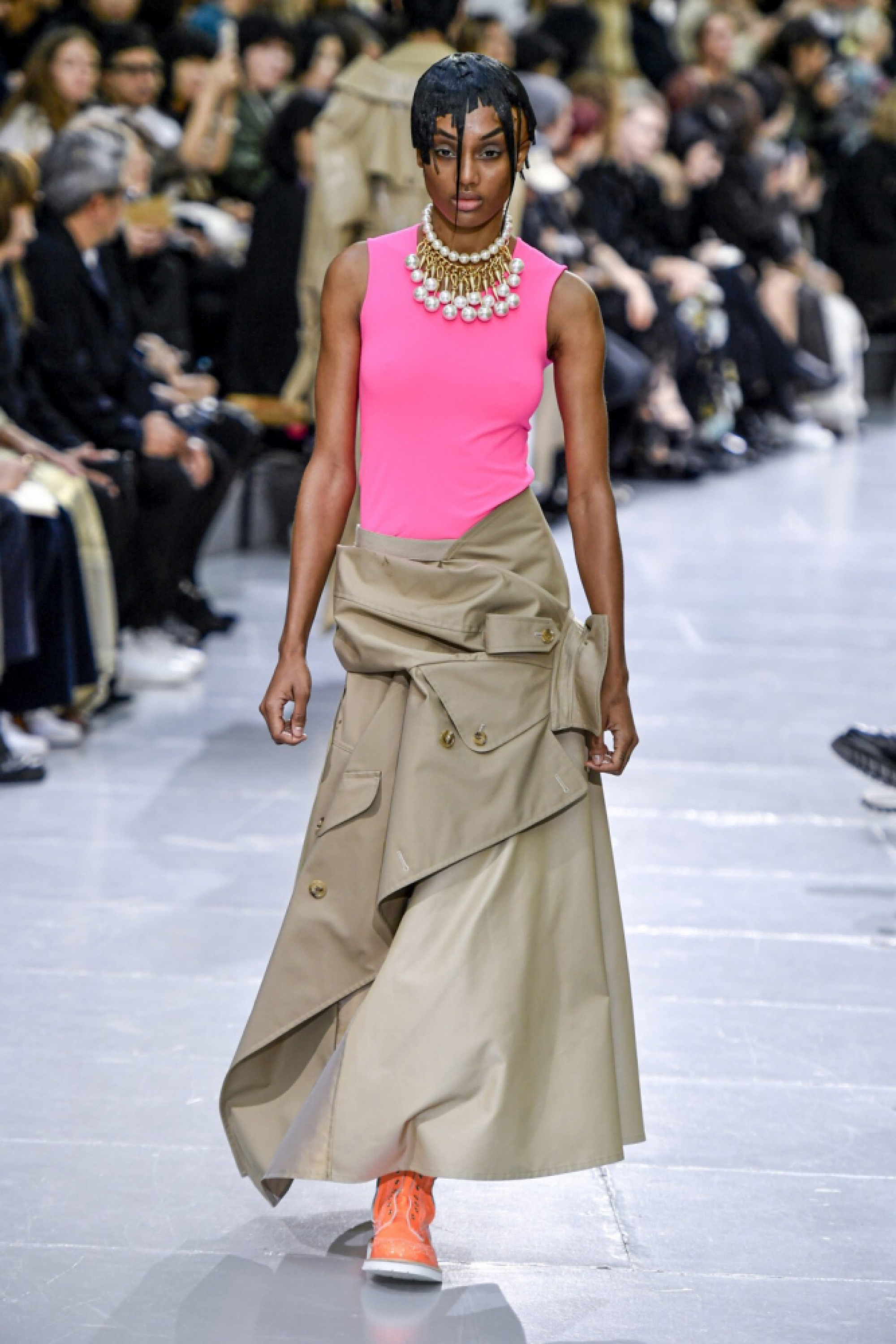 A trench coat as a skirt, from Junya Watanabe's spring 2020 collection. MUST CREDIT: Photo for The Washington Post by Jonas Gustavsson/MCV Photo