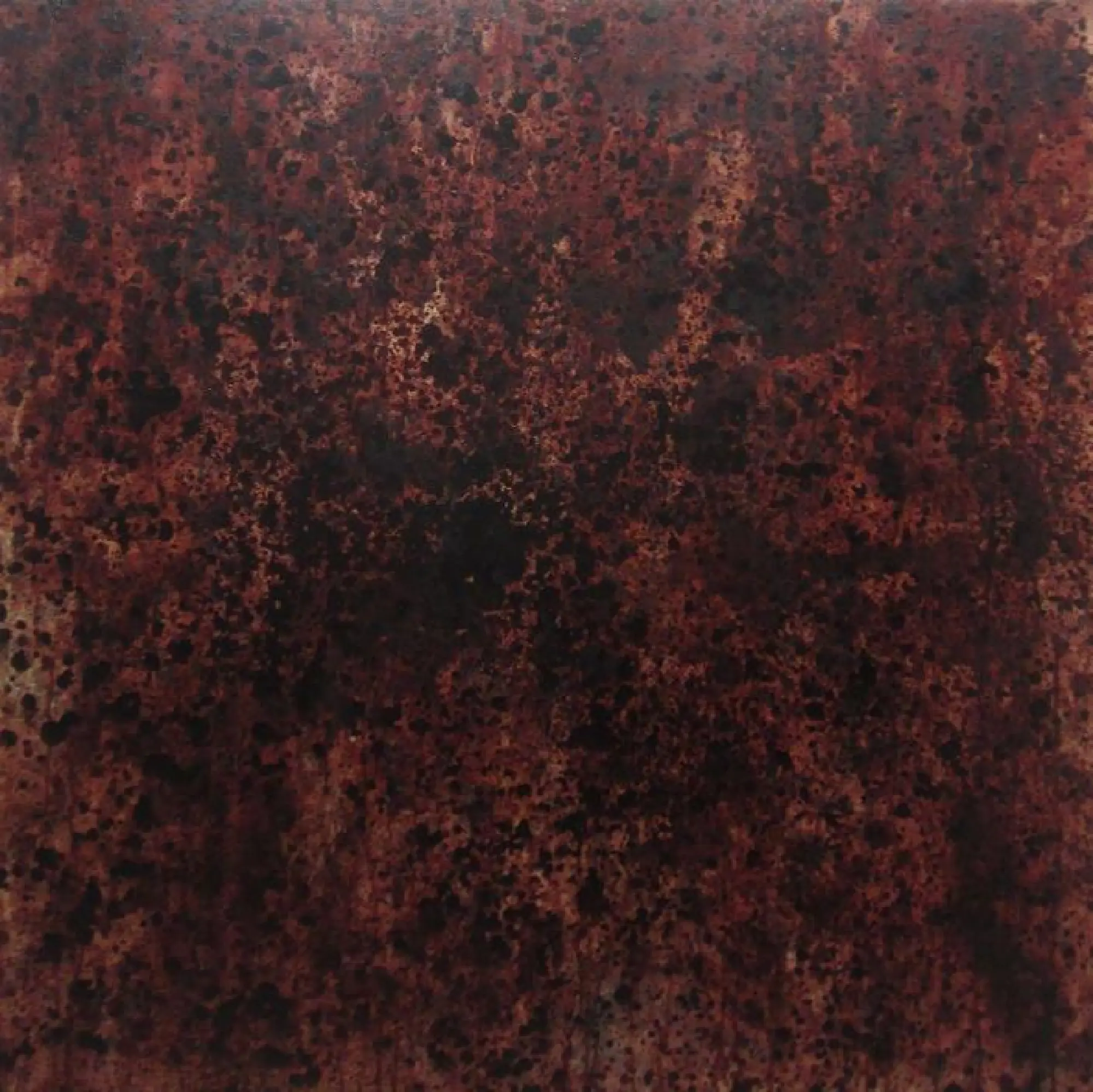 Cow blood, salt, alum, Daler-Rowney perfix colorless fixative &amp; gel golden on linen: Nguyễn Văn Đủ