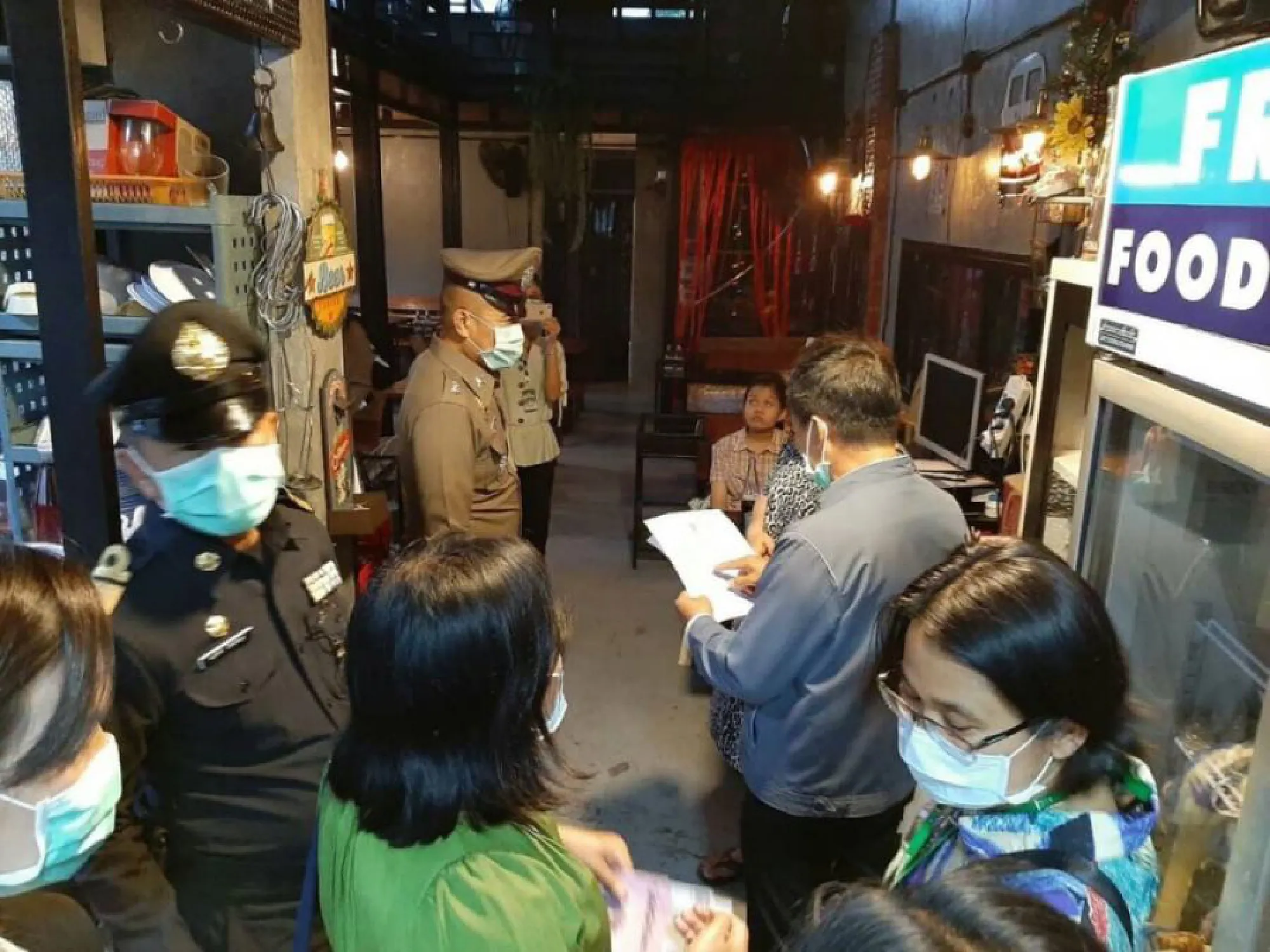 Bangkok officers check if entertainment venues heeding closure orders