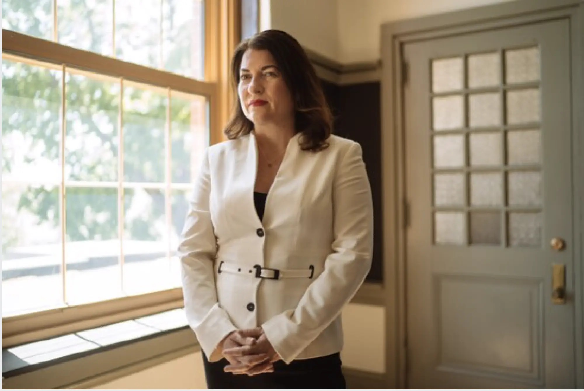 Karyn Clark, the public health director of Worcester, Mass., poses for a portrait inside her workplace. MUST CREDIT: Photo for The Washington Post by Hannah Reyes Morales