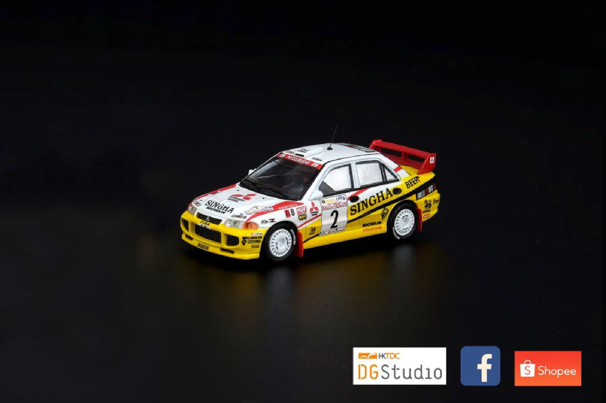 INNO 64 - 1/64 MITSUBISHI LANCER EVOLUTION III #2“ ”SINGHA RALLIART“ ”Rally of Thailand 1995 Winner