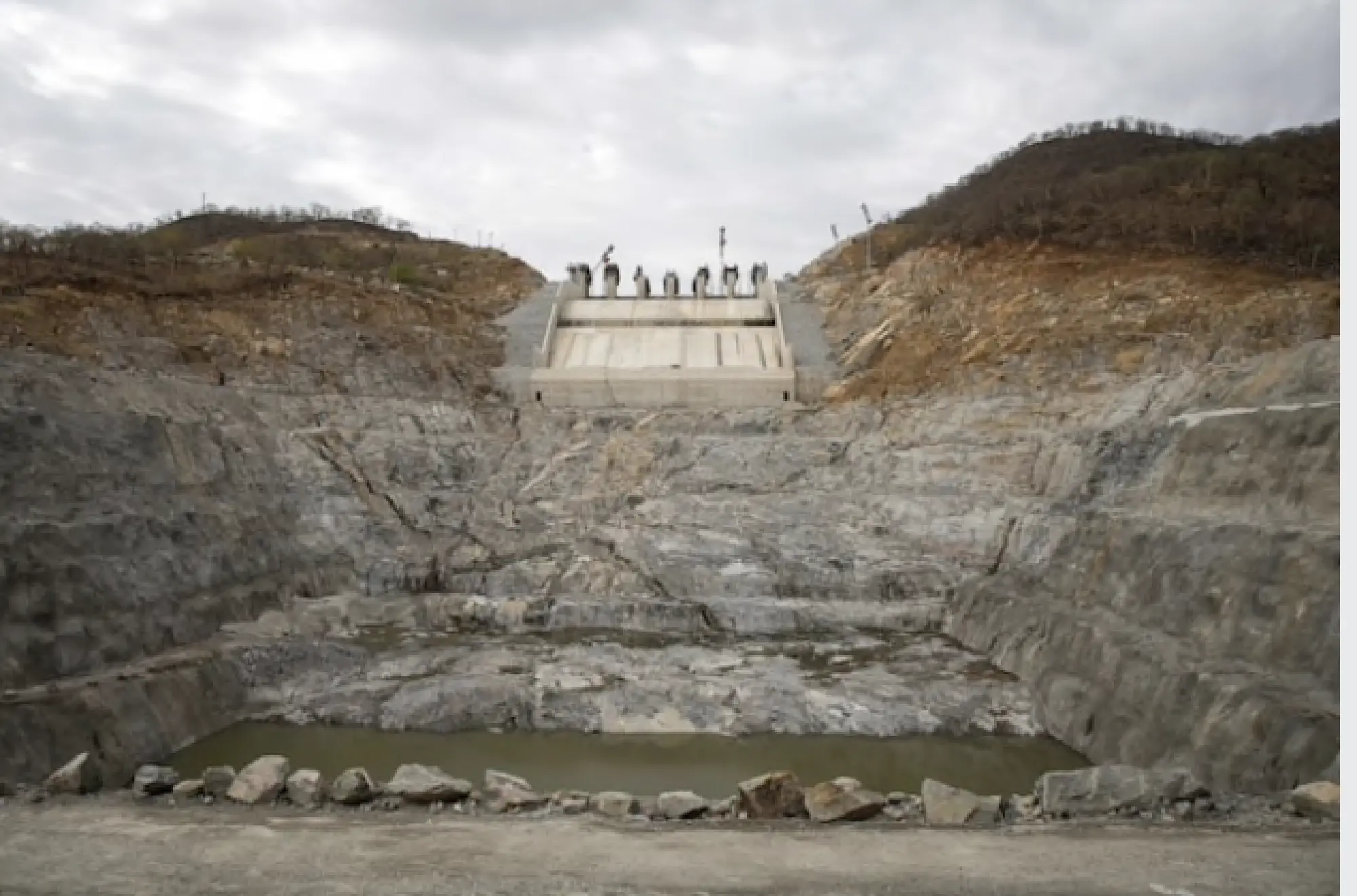 A hydroelectric dam near the Blue Nile in Ethiopia is under construction on Dec. 11, 2019. MUST CREDIT: Bloomberg photo by Zacharias Abubeker.