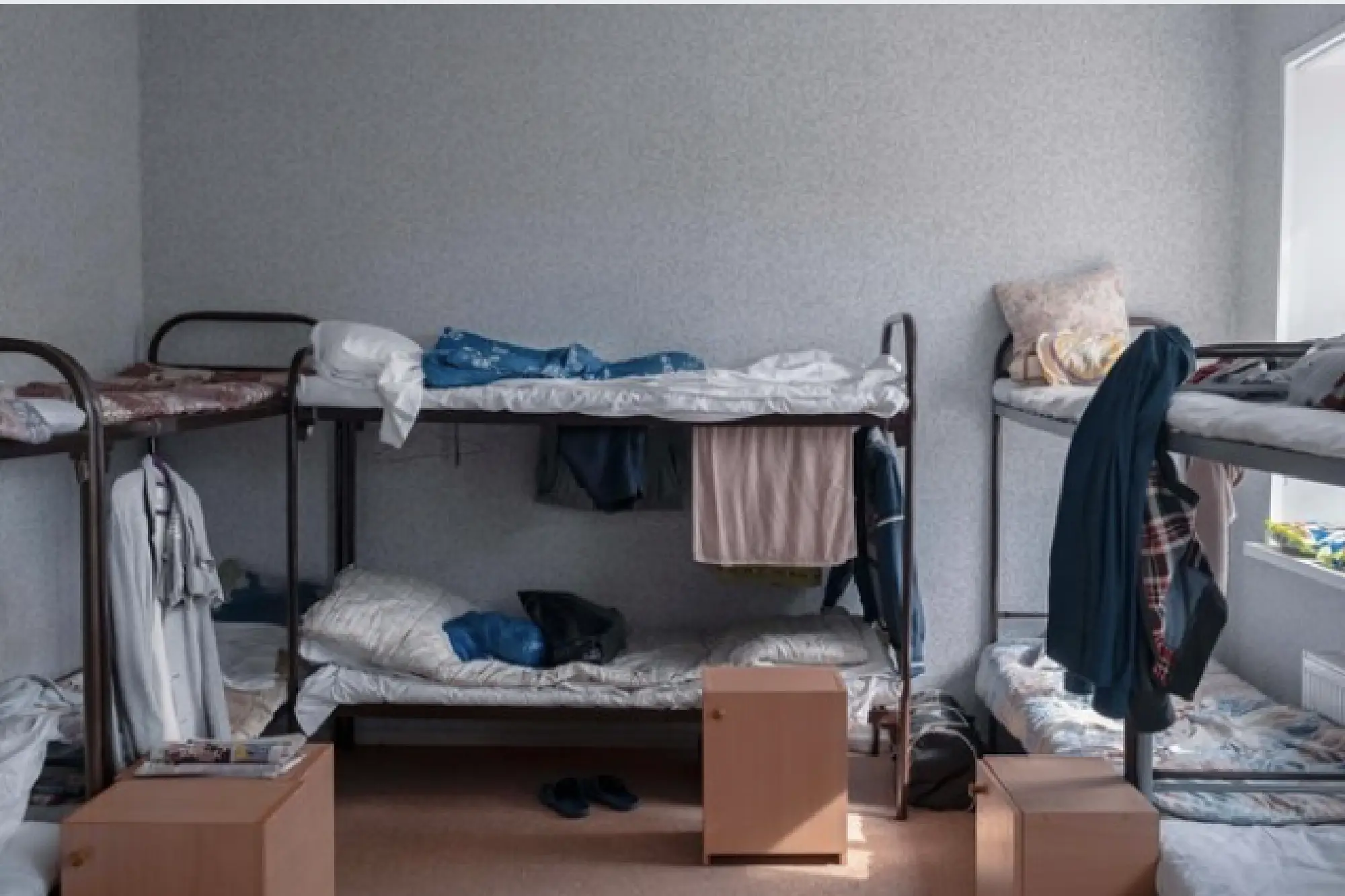 These temporary accommodations for the homeless people in Moscow hostels are organized by Dom Druzei (House of Friends). MUST CREDIT: Photo for The Washington Post by Oksana Yushko