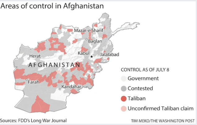Government control in Afghanistan Photo by: The Washington Post — The Washington Post