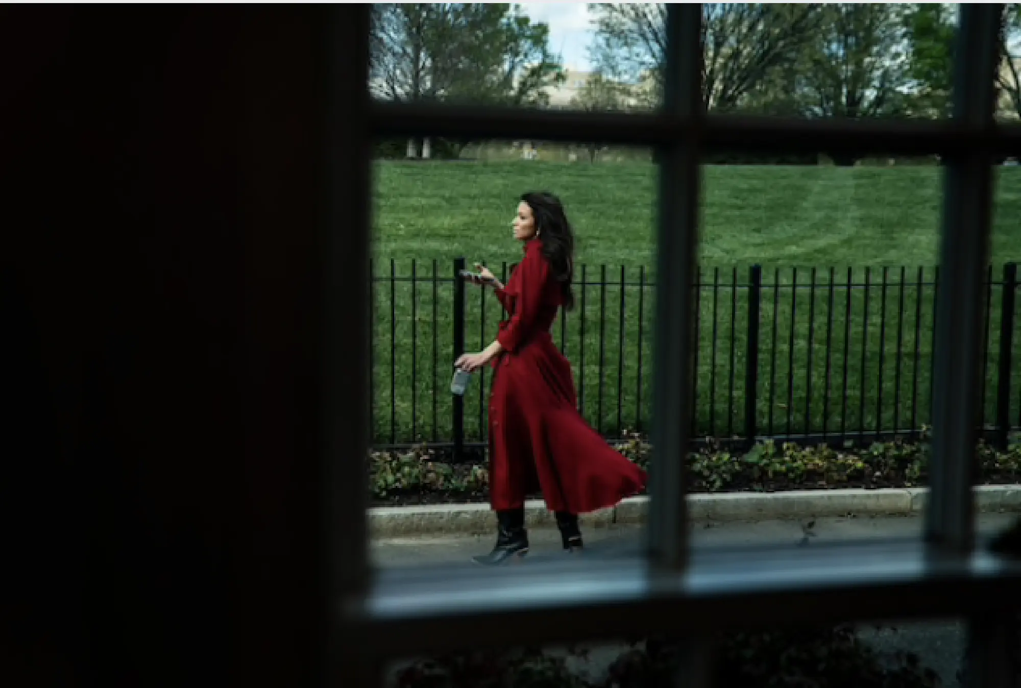 Chanel Rion, chief White House correspondent for One America News, waits ahead of a coronavirus briefing at the White House on April 2. MUST CREDIT: Washington Post photo by Jabin Botsford