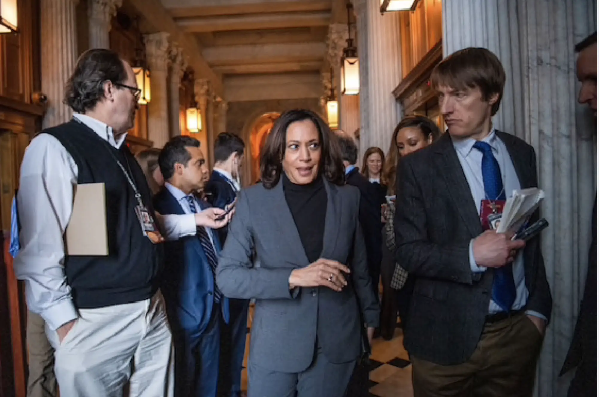 Black leaders were skeptical of Kamala Harris given her record as California's attorney general. After ending her presidential bid in December, Harris pushed through legislation that focused on criminal justice. CREDIT: Photo by Amanda Voisard for The Washington Post