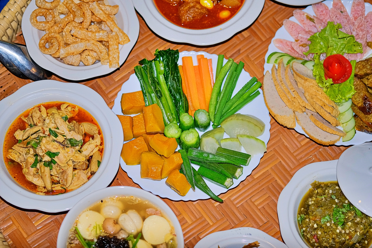 Traditional dishes served at Khum Vongburi, an old mansion converted into a museum and restaurant. 
