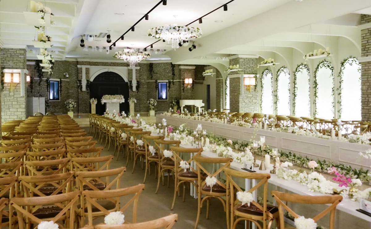 A wedding venue in Seoul is empty on Aug. 22, the first weekend after the government strengthened social distancing guidelines in the Greater Seoul area. (Yonhap)